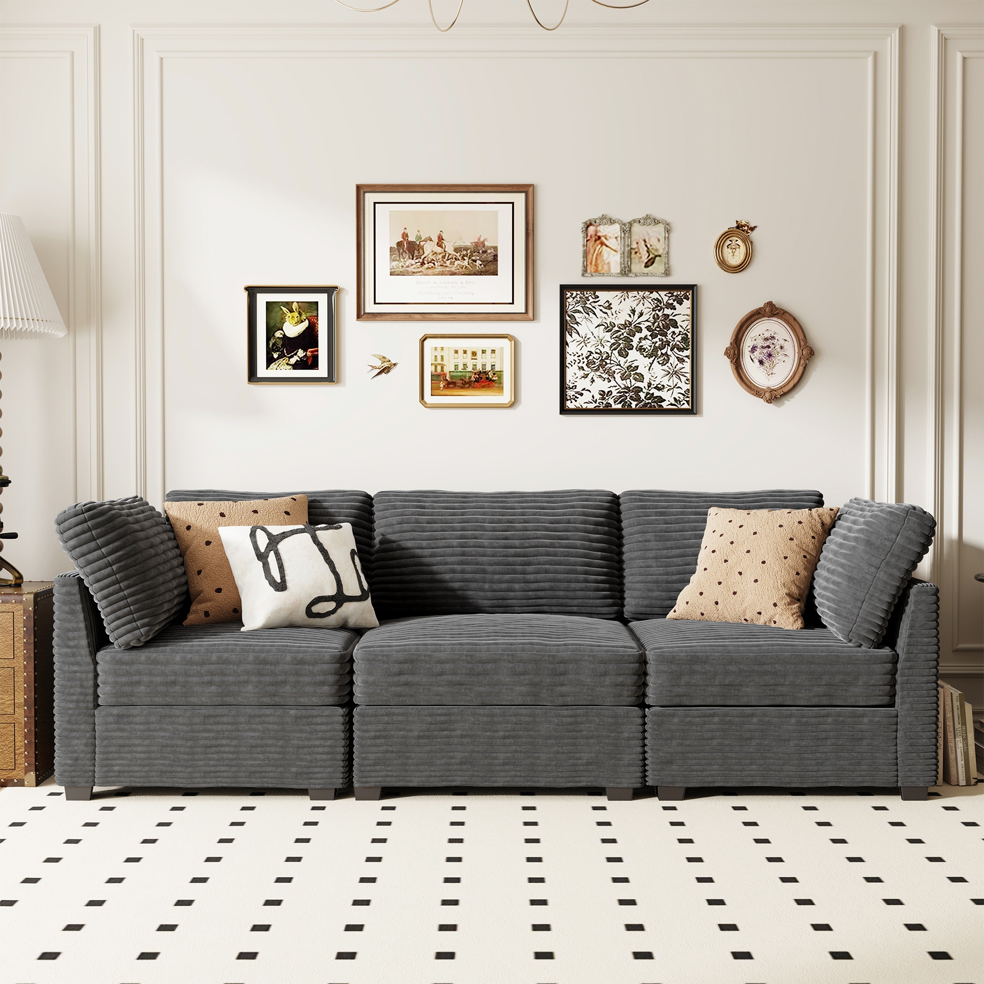 ALTRIGUS 6L-YOYO910-31-AL 98-Inches Casual Gray 3 -seater Sectional