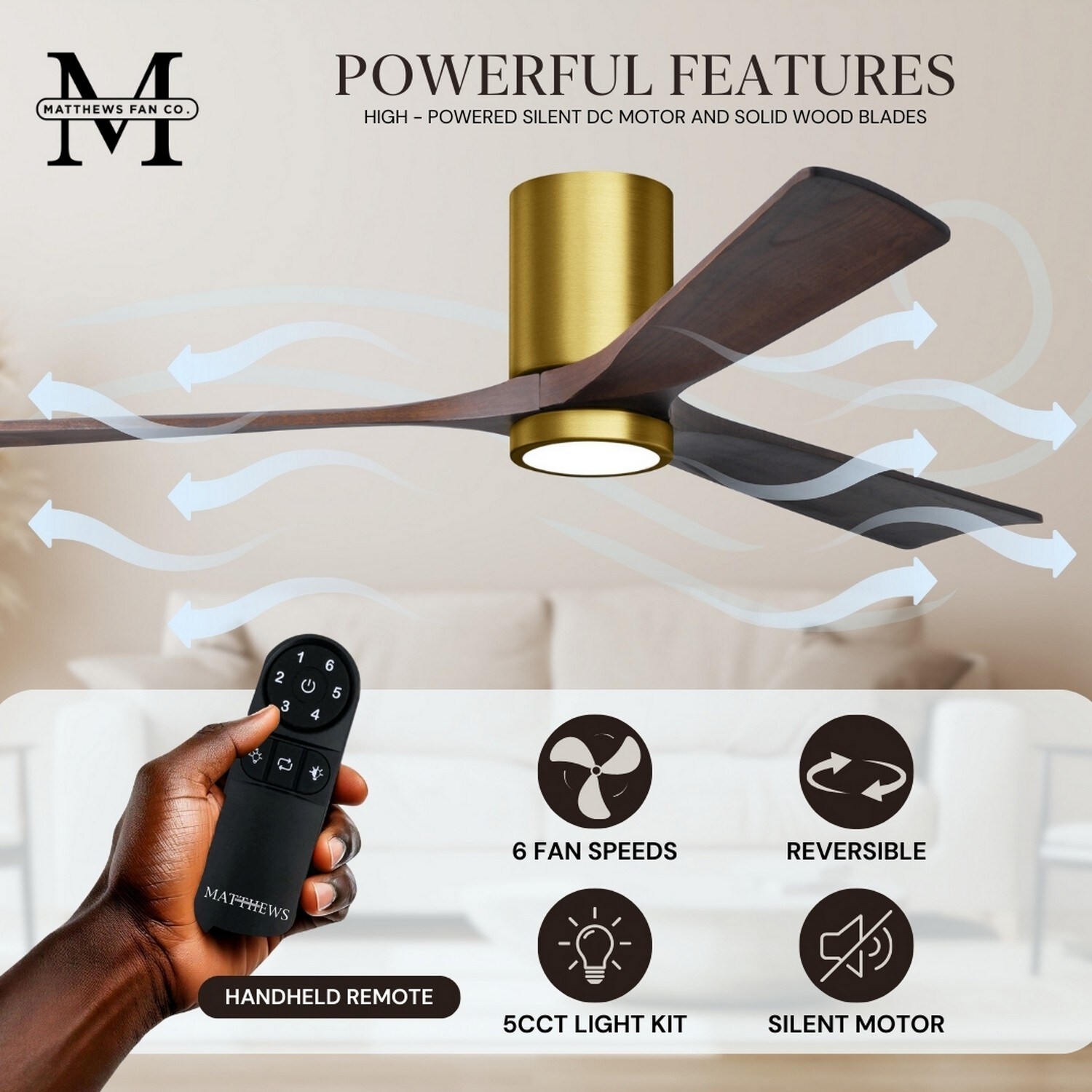 Matthews Fan Company IR3HLK-BRBR-WA-52 Ceiling-Fans - View #9