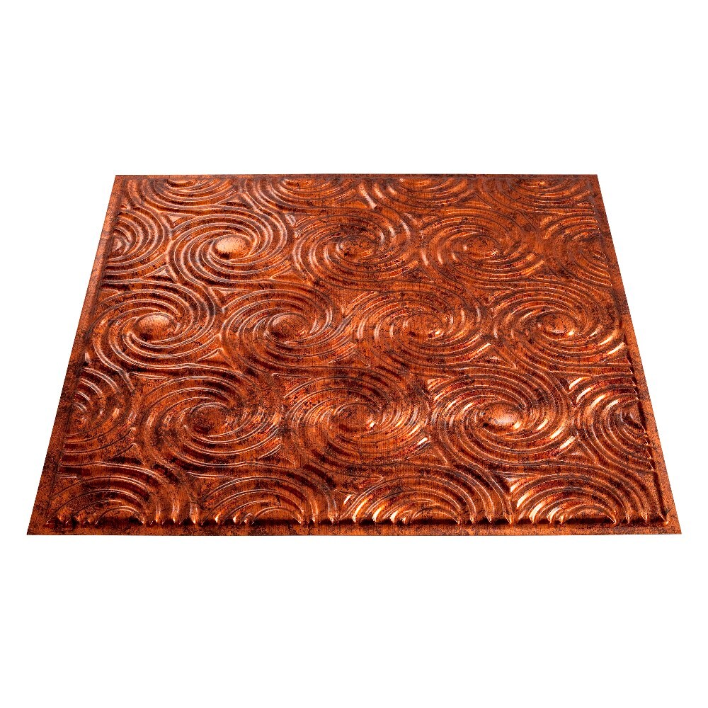 Fasade G72-18 24-in x 24-in Cyclone Moonstone Copper PVC Surface-mount Ceiling Tile (1-Pack, 4-sq ft / Case)
