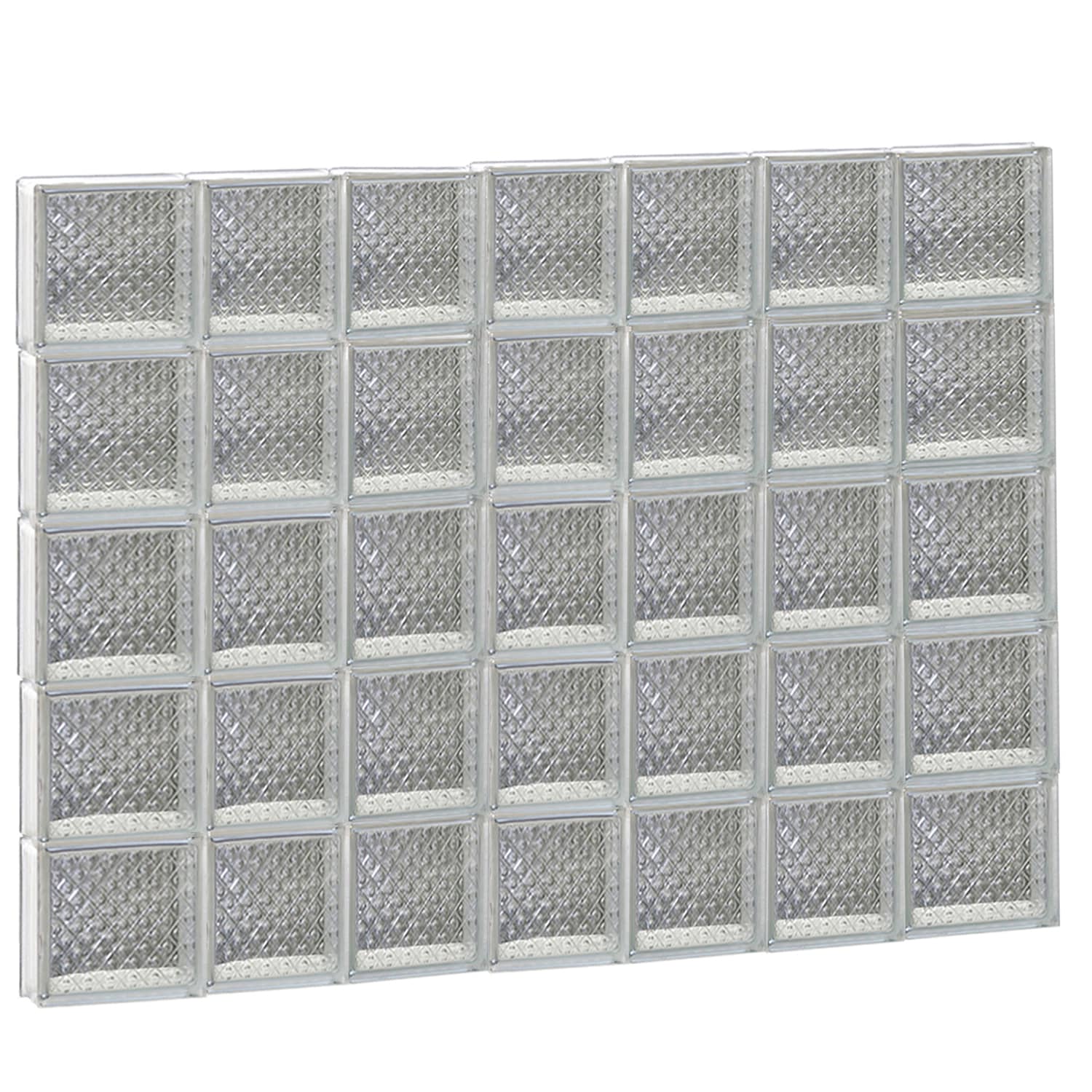 REDI2SET S4638DP Diamond Glass 44-1/4-in x 36-3/4-in Frameless Replacement Glass Block Window