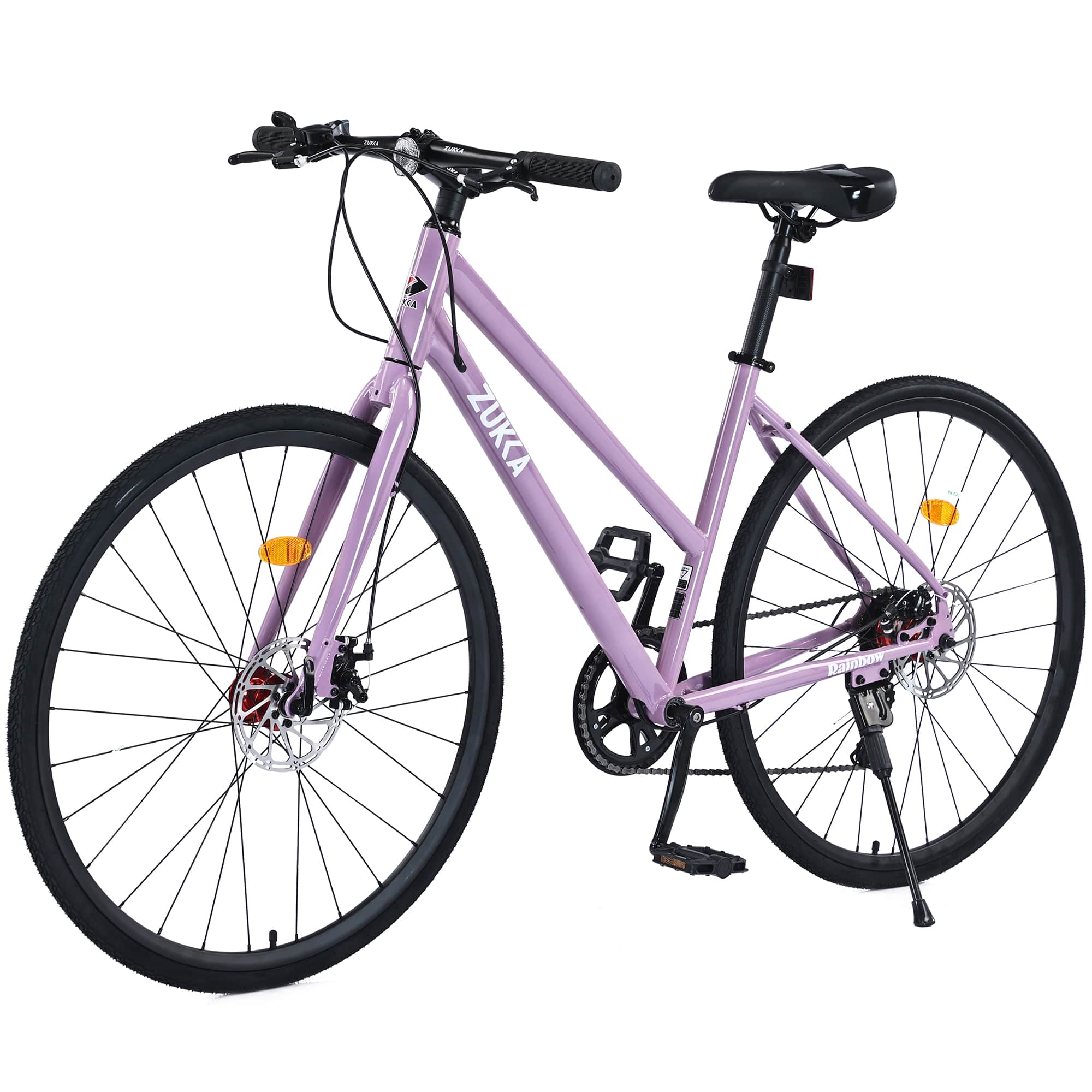 Vynxaria LEXY0010-DJZXC-PU32C Light Purple 700C Hybrid Bicycle with 7 Speed Gears
