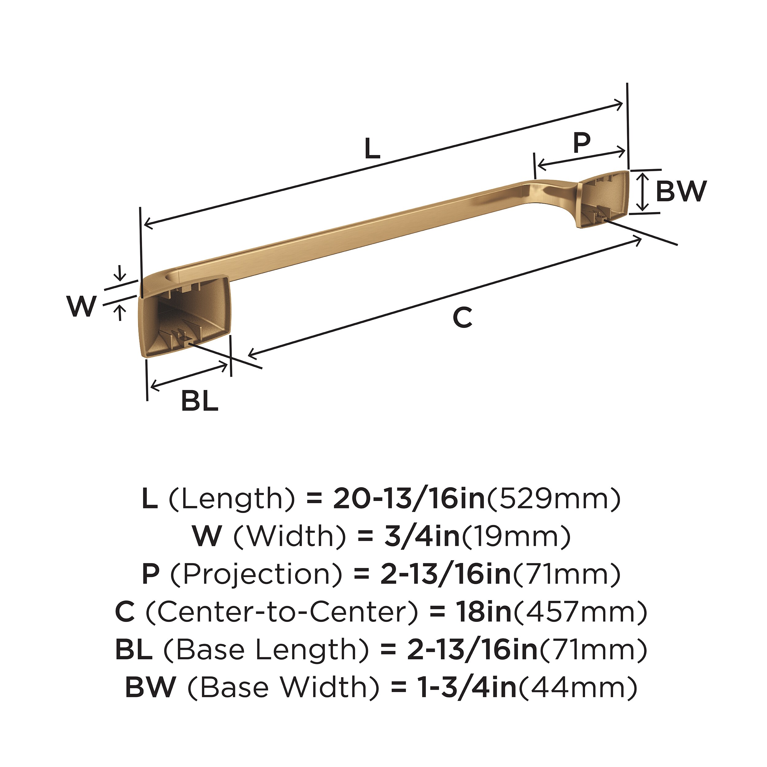 Highland Ridge 18" Champagne Bronze Wall Mounted Towel Bar