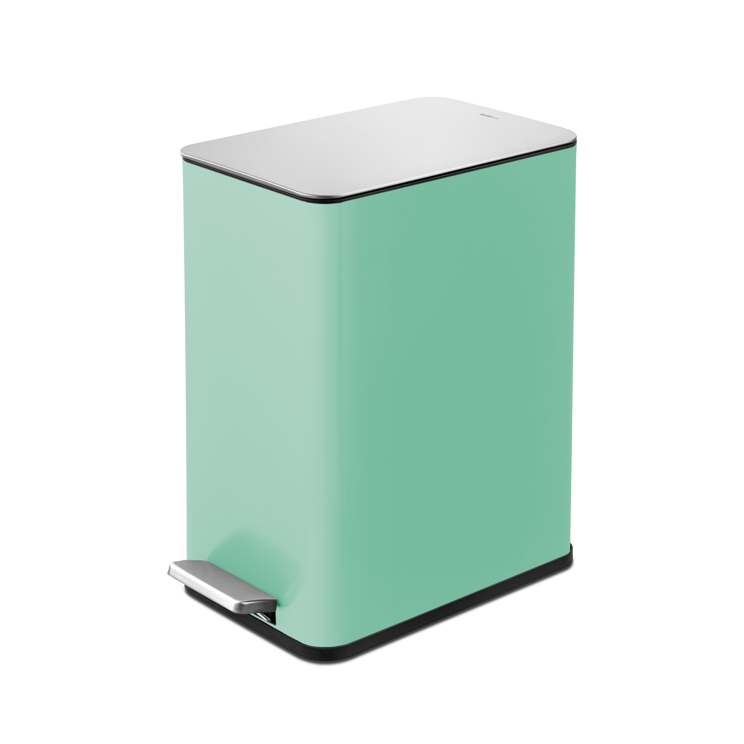 Mint Green Stainless Steel Rectangular Step-On Trash Can, 2.6 Gallons