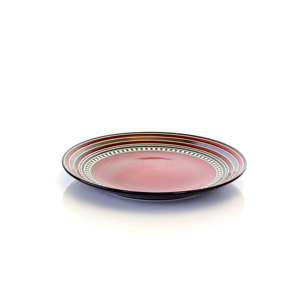 Red and Black Ceramic 16-Piece Dinnerware Set