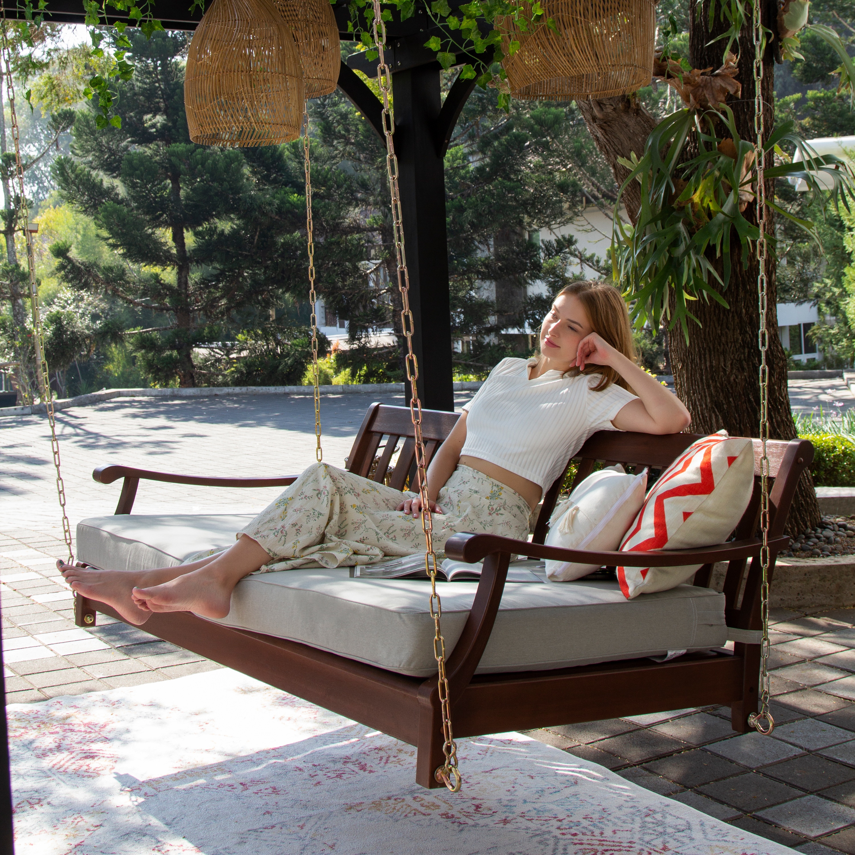 Solid Wood Porch Swings Gliders at Lowes