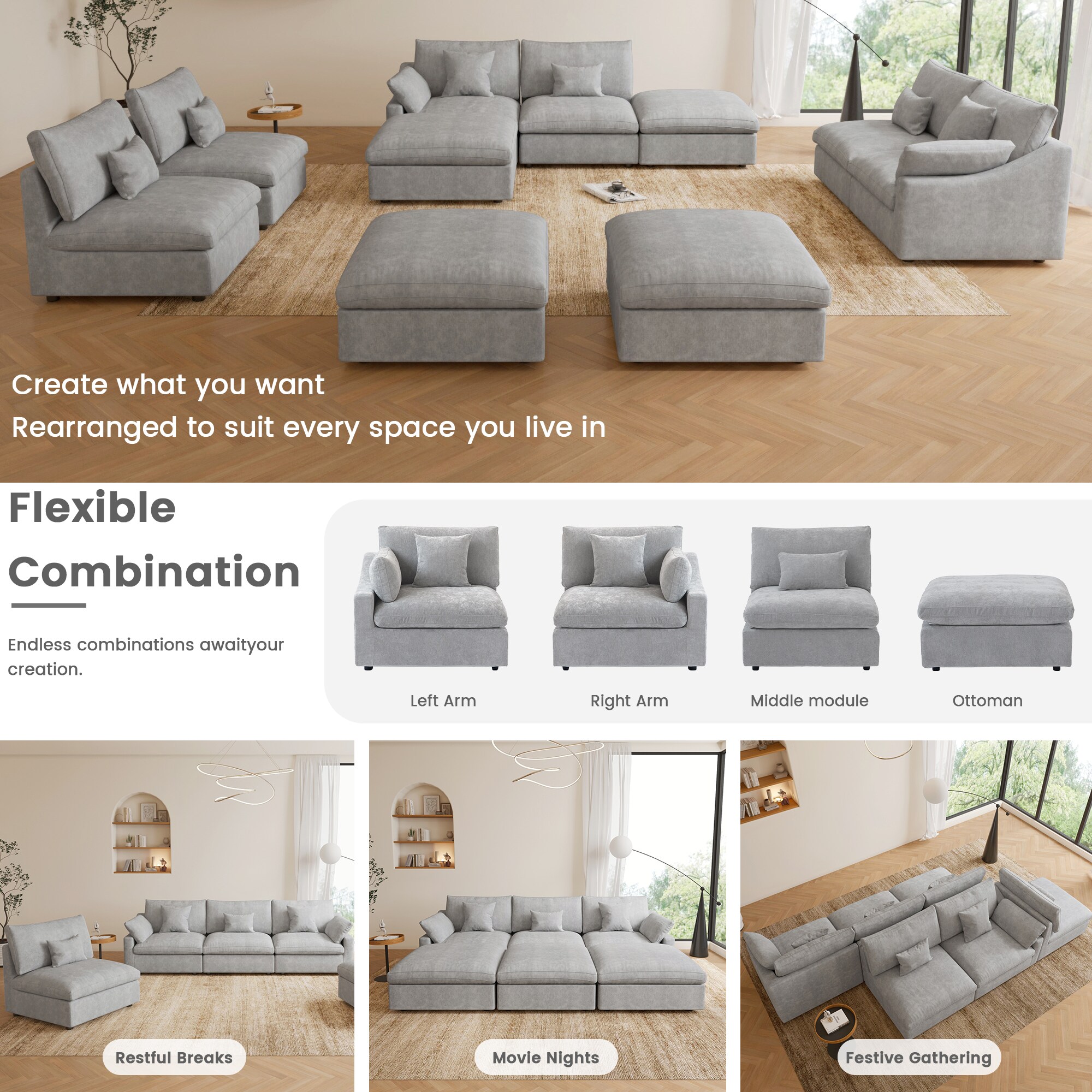 BuotiqHom DH-S3+3-140LG Sofas-Loveseats - View #8