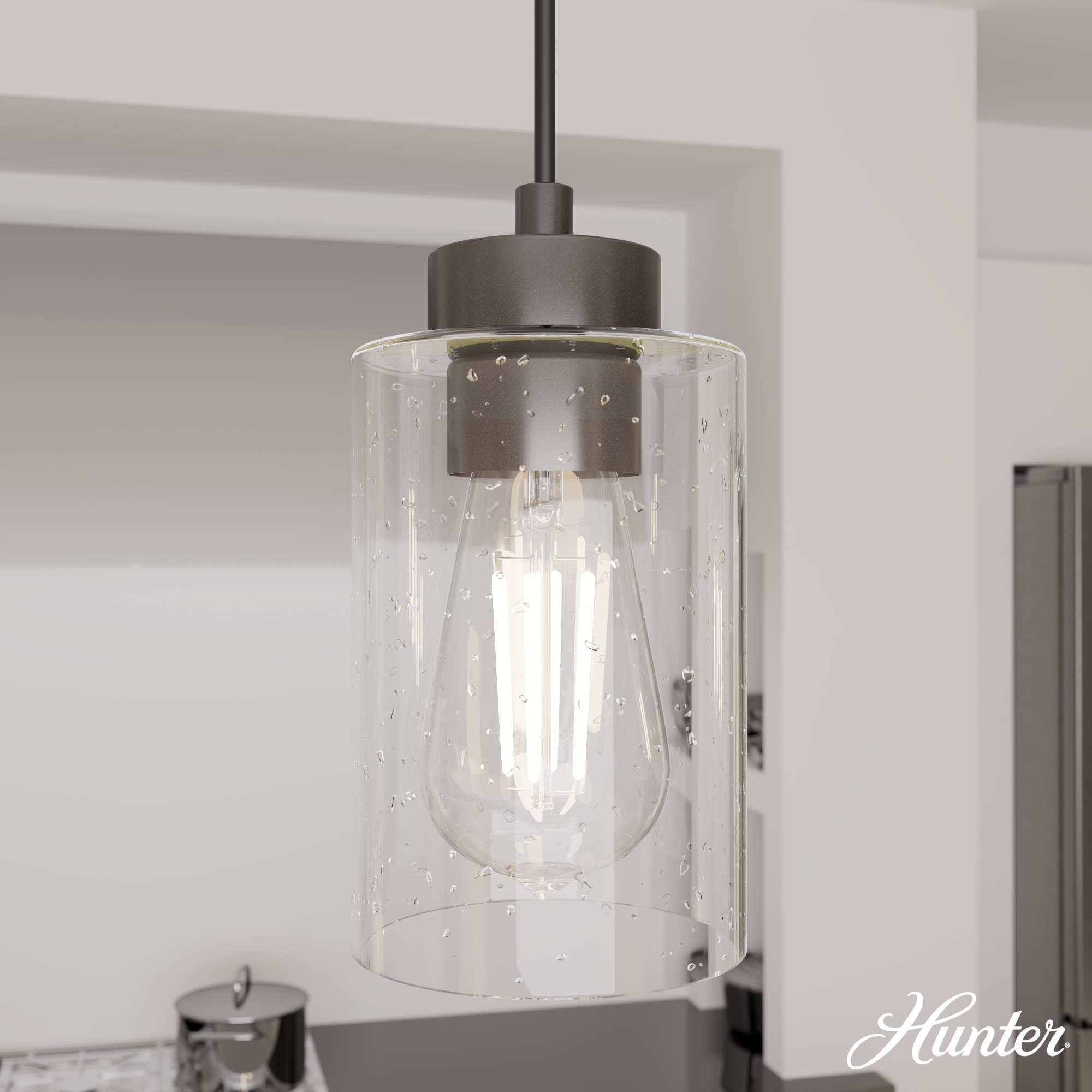 Hunter 13070 Hartland 3 -Light Noble Bronze Transitional Globe Large Hanging