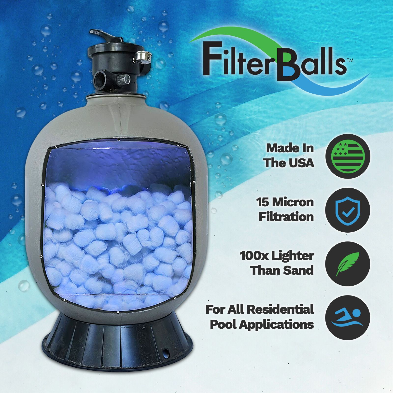 Agriculture Easy to Install Filter Media for Pools Car Washes Zeolite and Mystic White 1 Cubic Foot Bag CleanTech Water Filter Media Replacement for Sand FIlterBalls Blu Air Filtration 