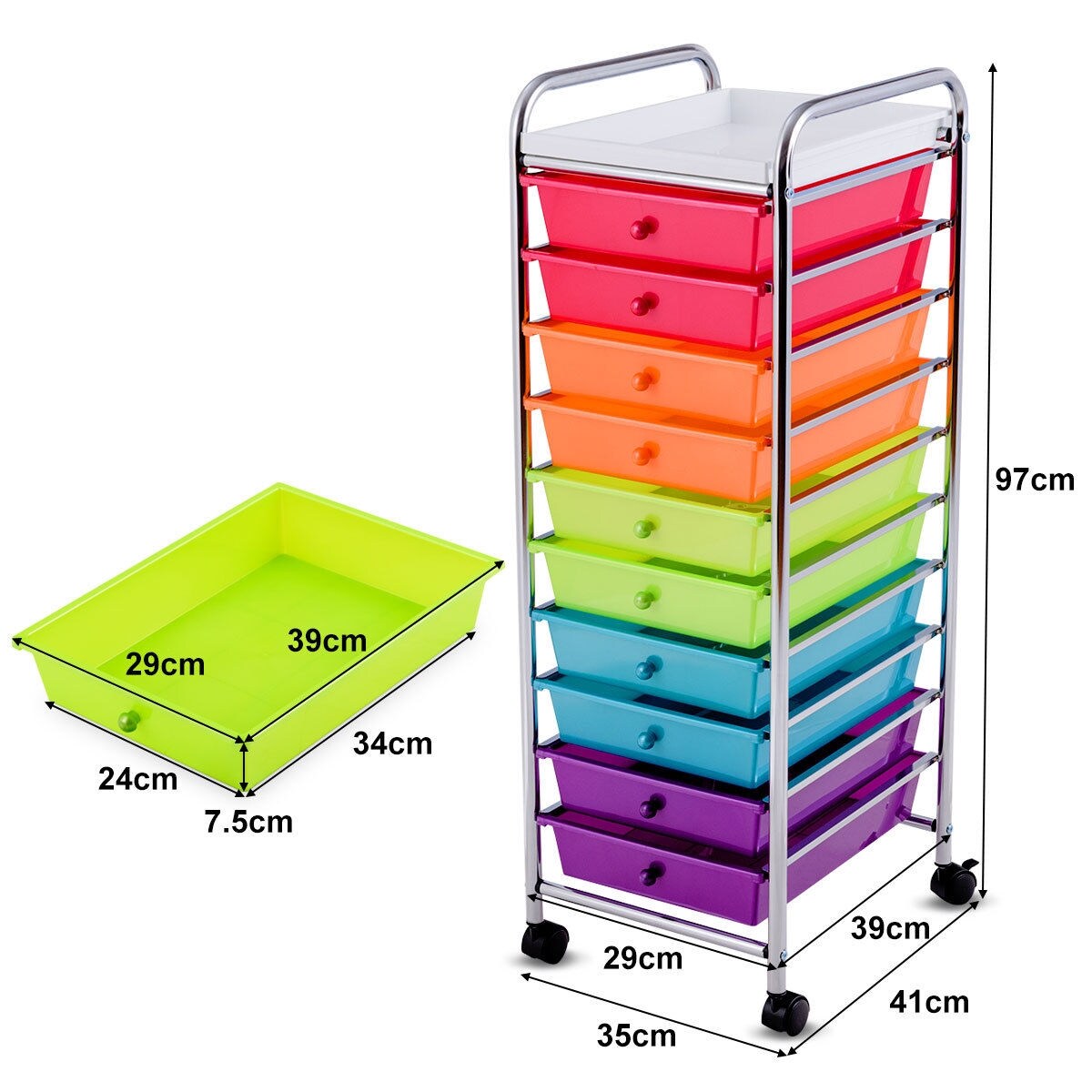 Slickblue D-CO-69095WH Office-Carts - View #7