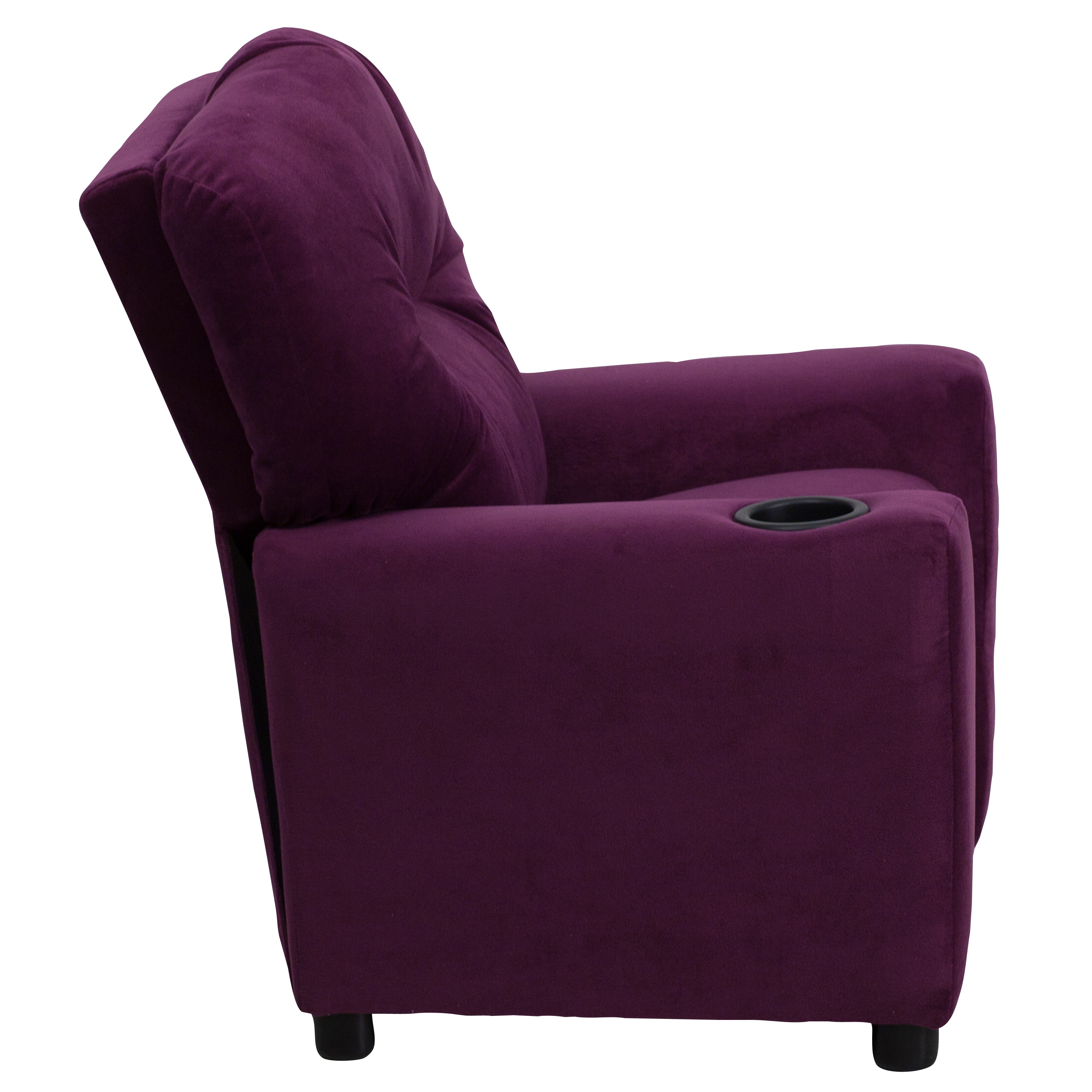 Lilac Dreams Purple Microfiber Kids Recliner with Cup Holder
