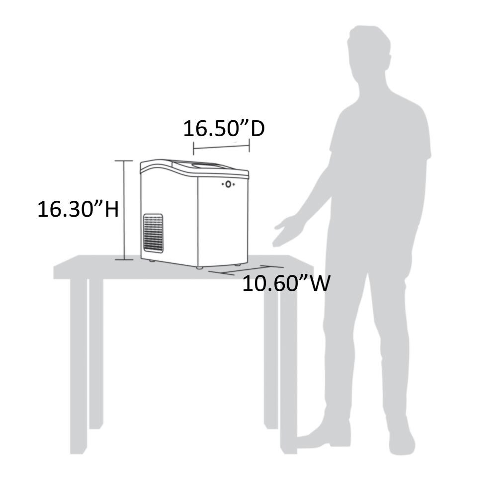 NewAir 40-lb Flip-up Door Countertop or Portable Nugget Ice Maker  (Stainless Steel) at