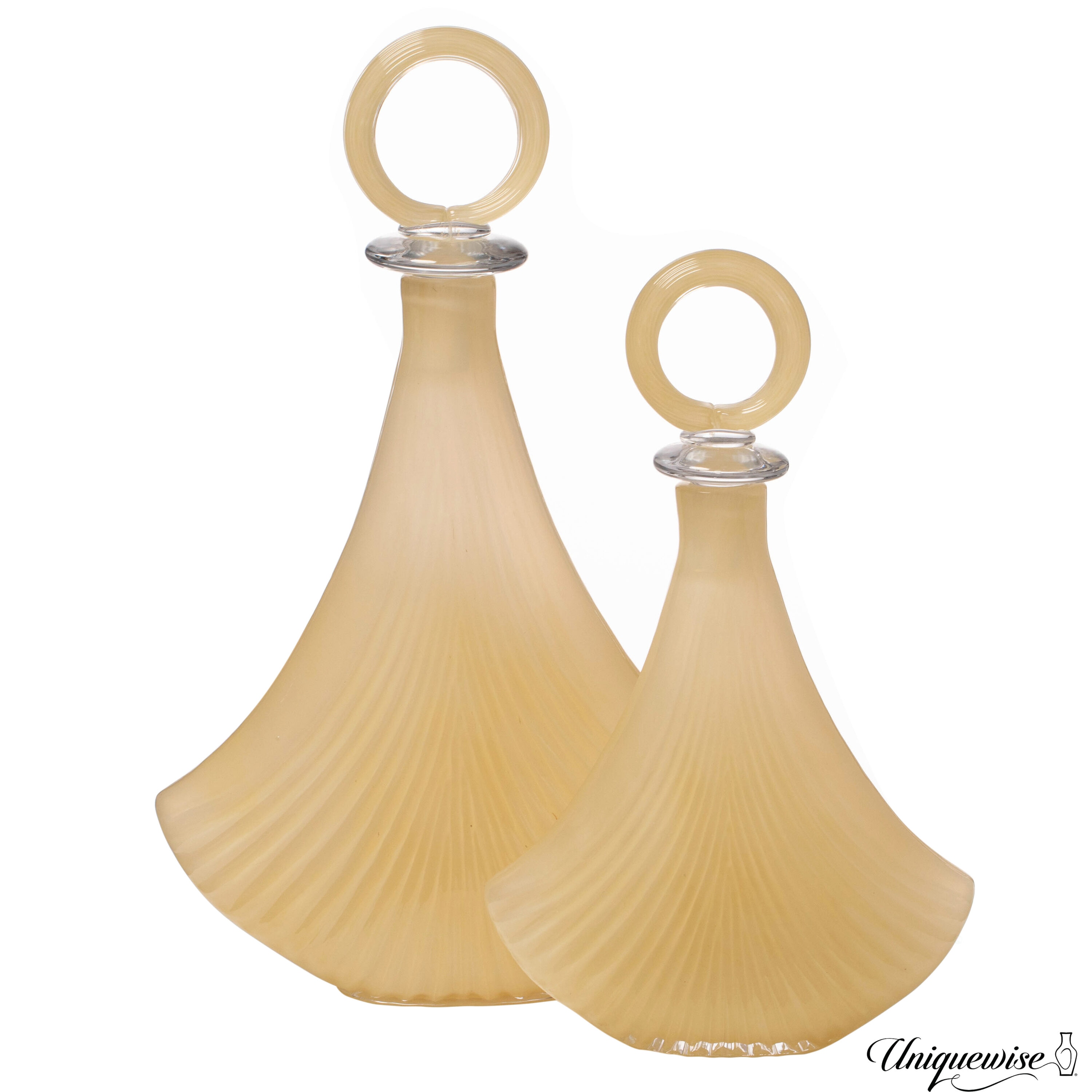 Uniquewise QI004734.2 2 -Pack Orange Glass Modern Vase