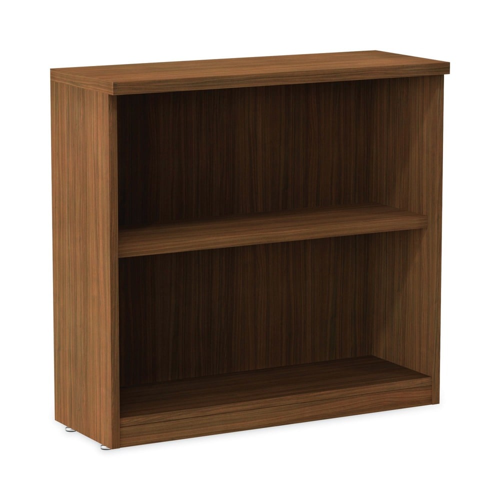 Alera Valencia Series 2-Shelf Bookcase - Modern Walnut Finish- 31.75 inches x 14 inches x 29.5 inches #ALENVA633032WA