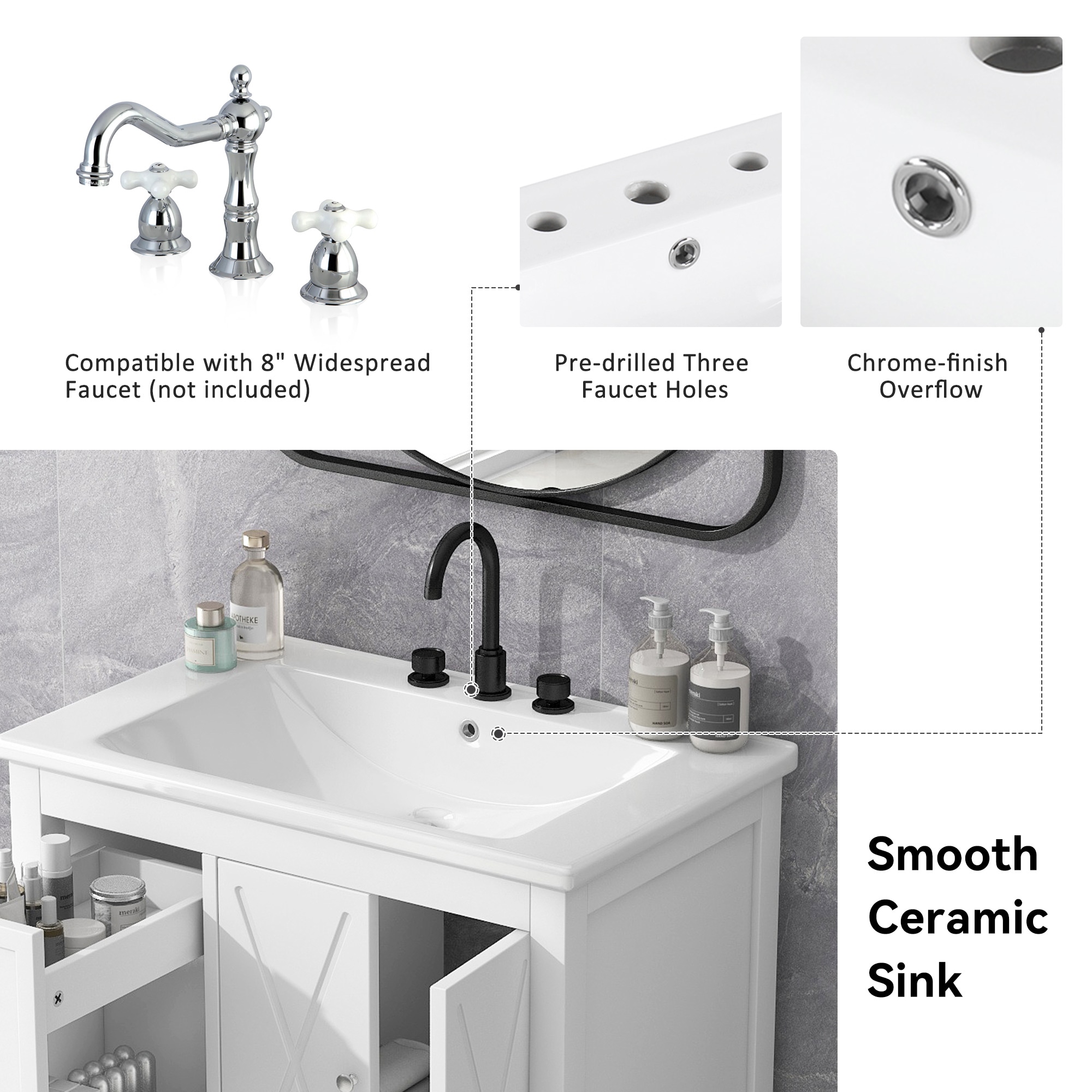 WELLFOR NIE-N7VT02G Bath-Vanity-Combo - View #6