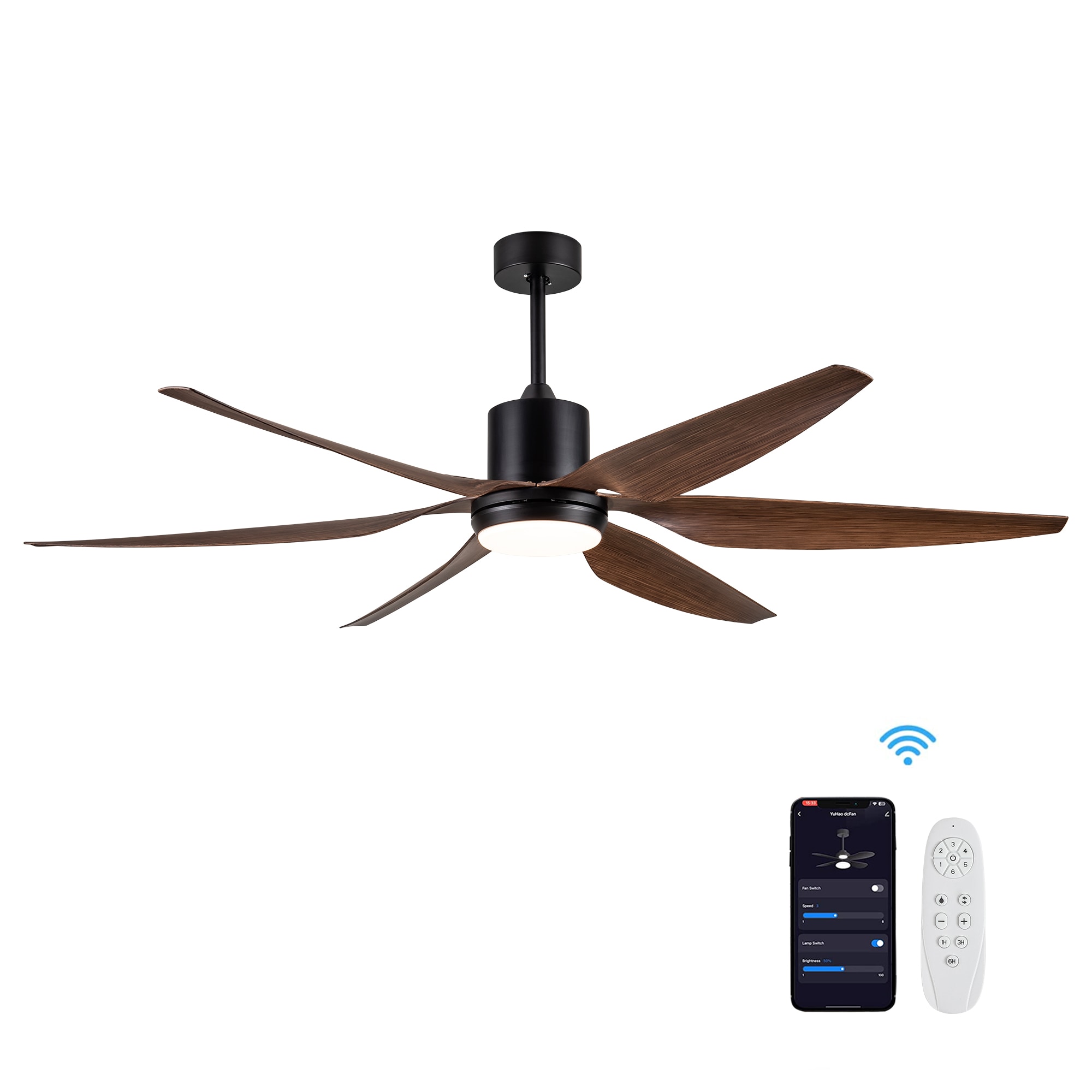 CARRO USA Trendsetter 44-in White Indoor/Outdoor Flush Mount Smart Ceiling Fan with Light and Remote (3-Blade) LS443Q-L12-W1-1 Sansujyuku sansujyuku.com