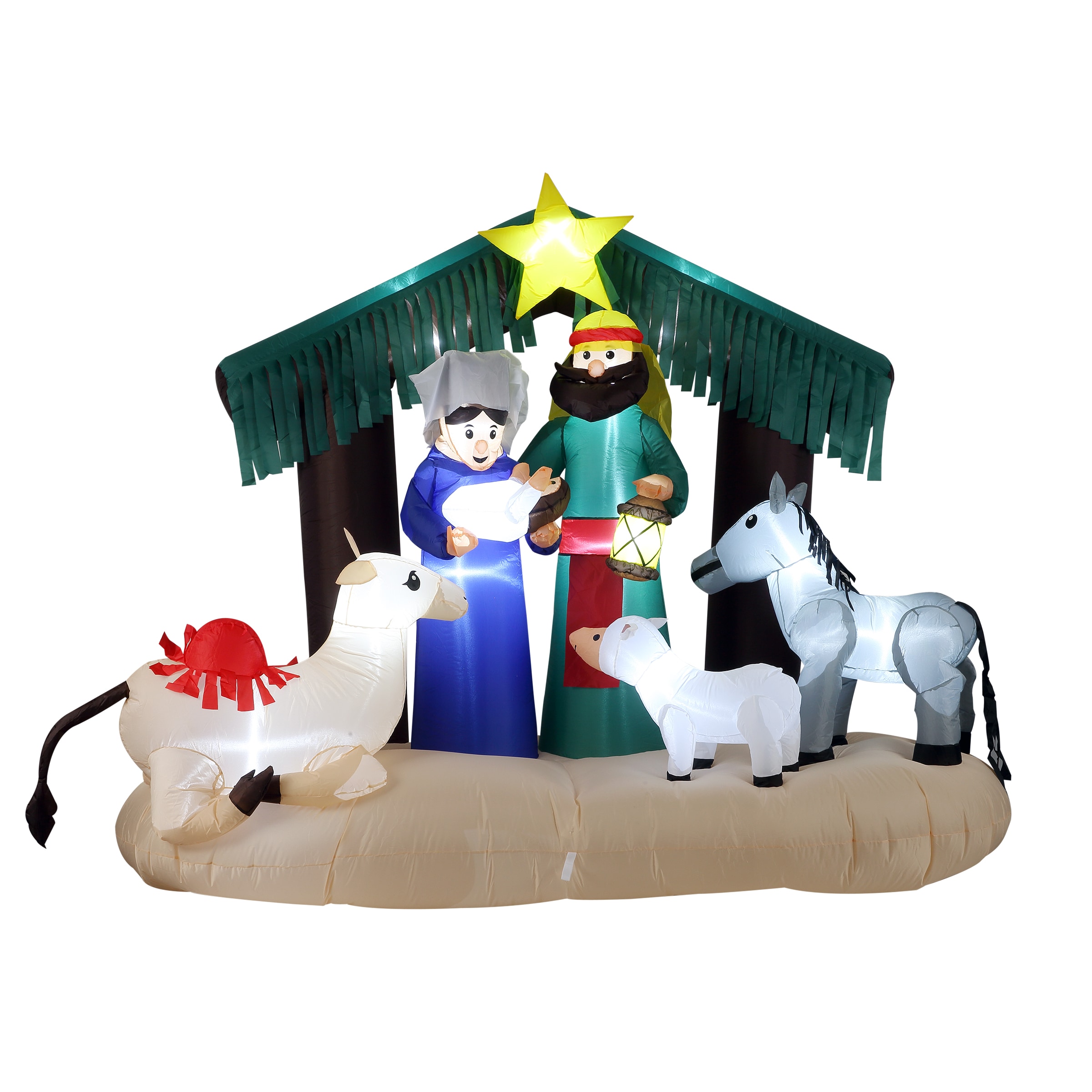 National Tree Company KK68-B1402265 6.5-Feet Lighted Nativity Christmas Inflatable