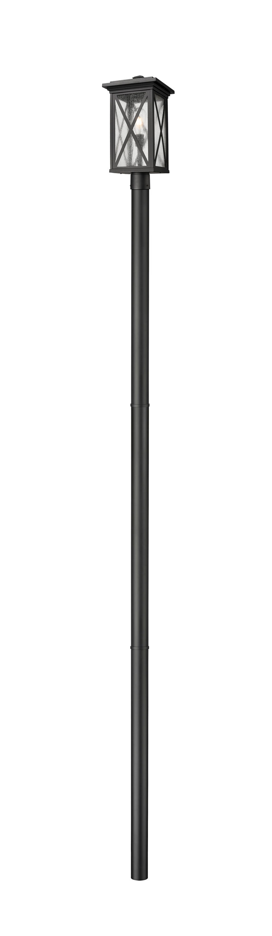 Z-Lite 583PHBR-5009P120-BK Brookside 137.5-Inches H Black Hardwired LED Incandescent Post light