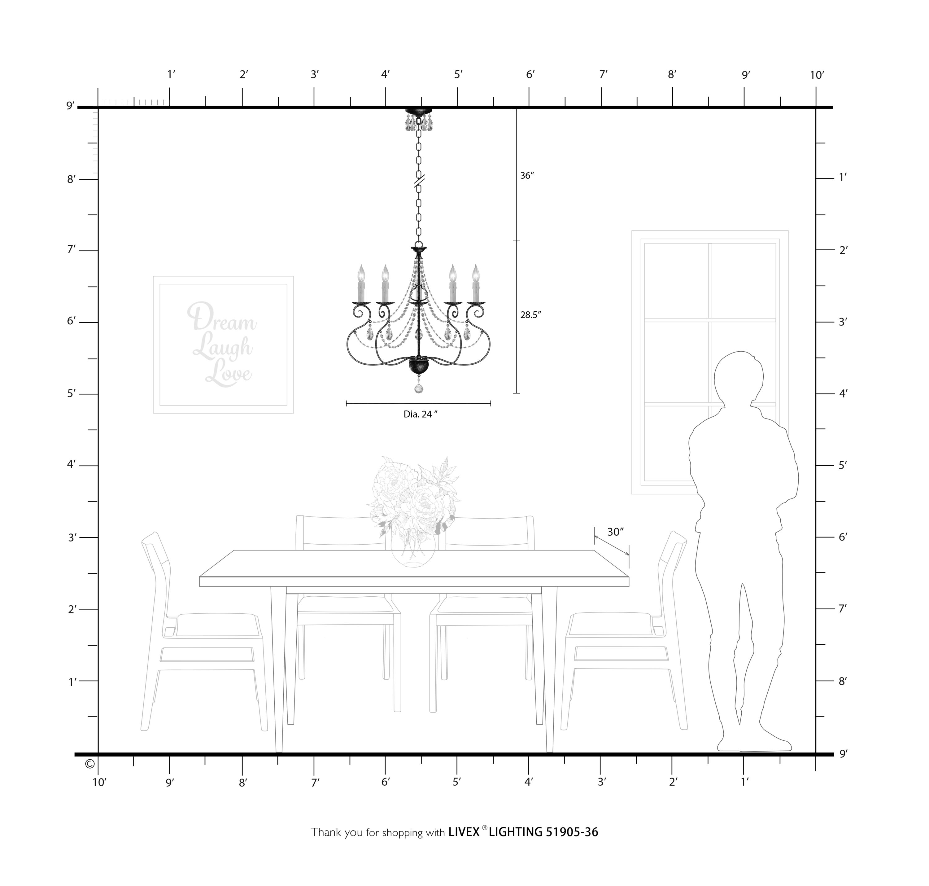Isabella European Bronze 5-Light Crystal Chandelier