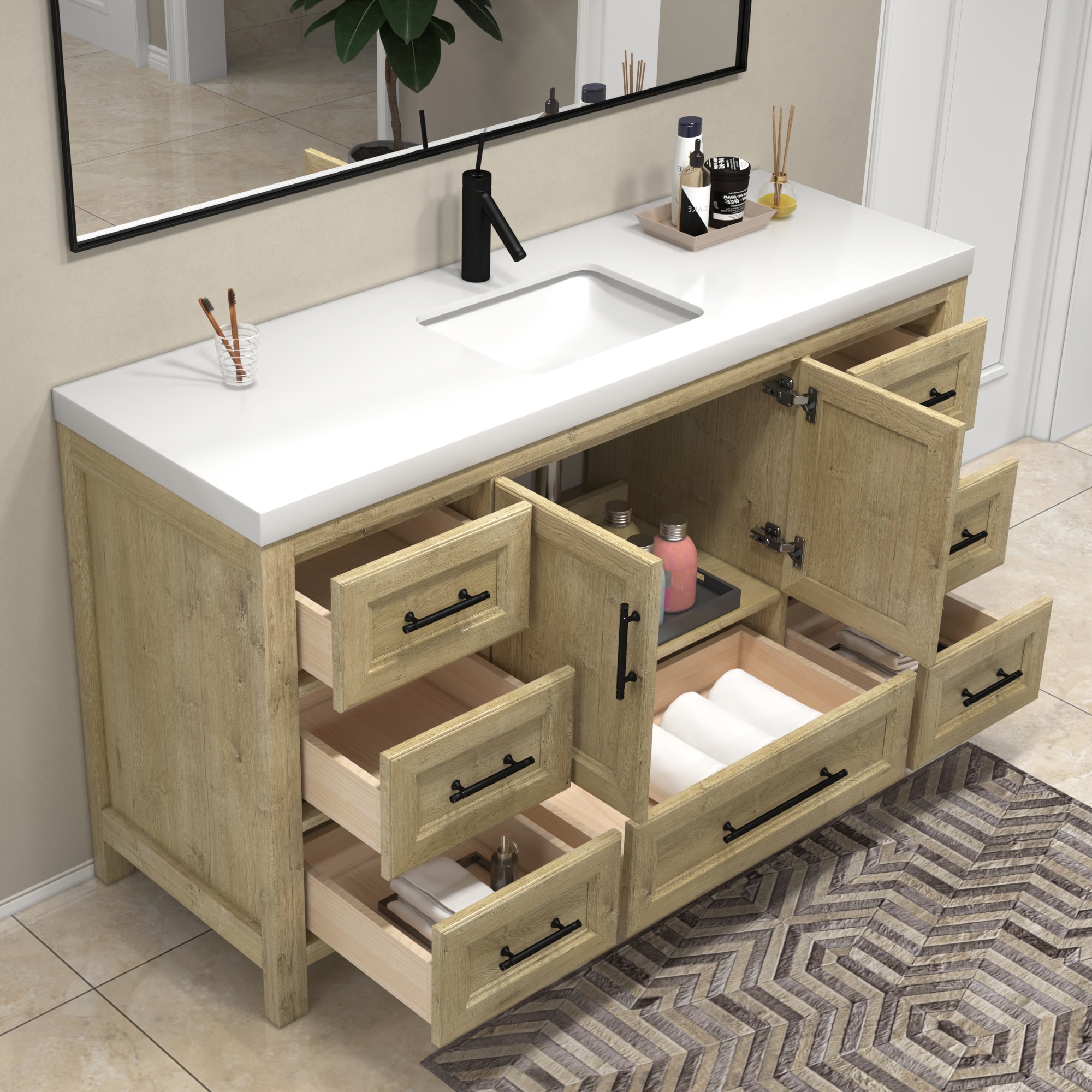 BV Better Vanity VIV60S-OAK Bath-Vanity-Combo - View #5