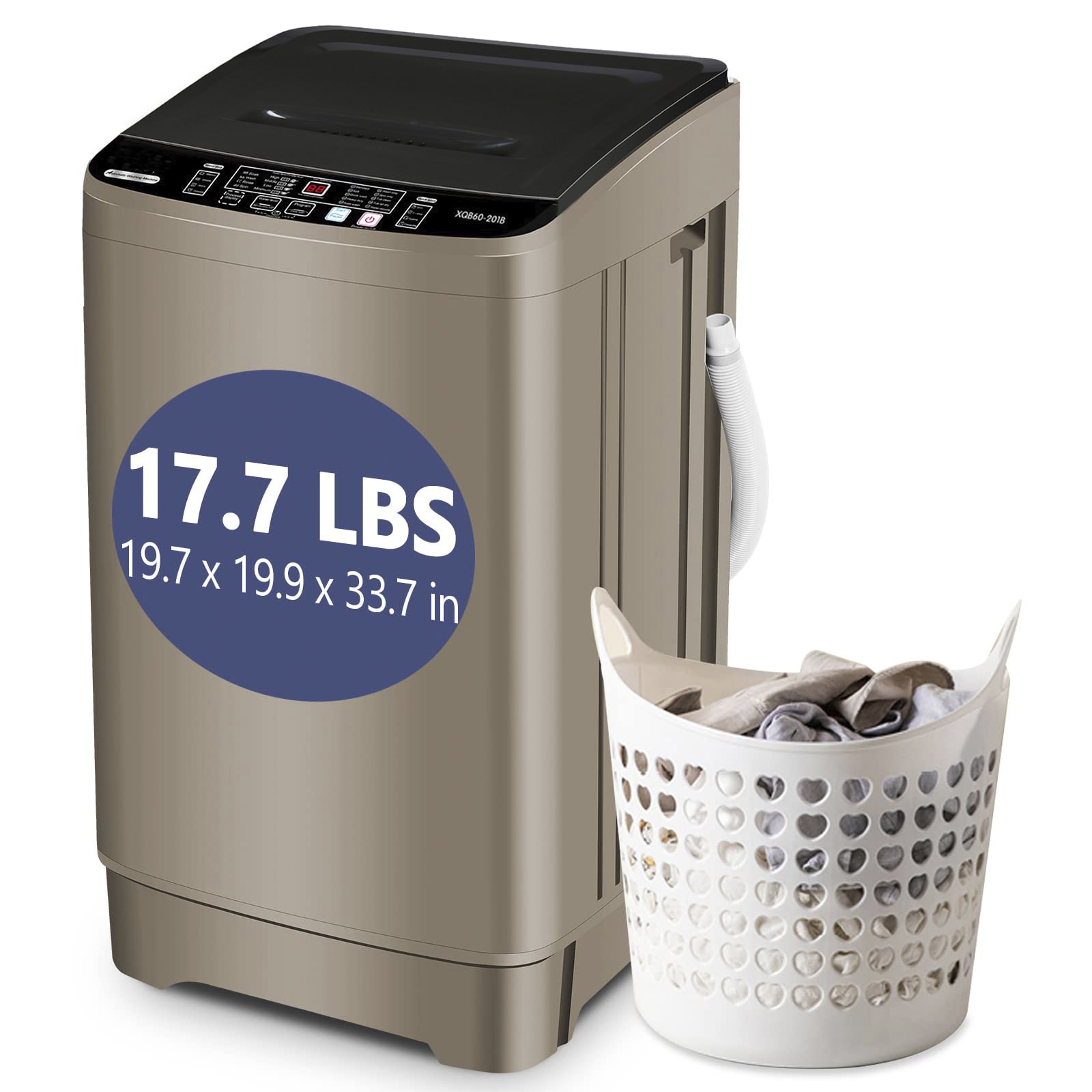 Jeremy Cass 1.73 Cu ft. Portable Top Load Washer and Spinner Combo in White Mini Twin Tub Washer with 17.6 lbs. Large Capacity