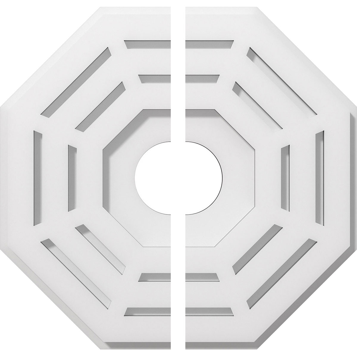 Ekena Millwork CMP14WN2-03000 Westin 14-in W x 14-in L Contemporary White PVC Split Ceiling Medallion