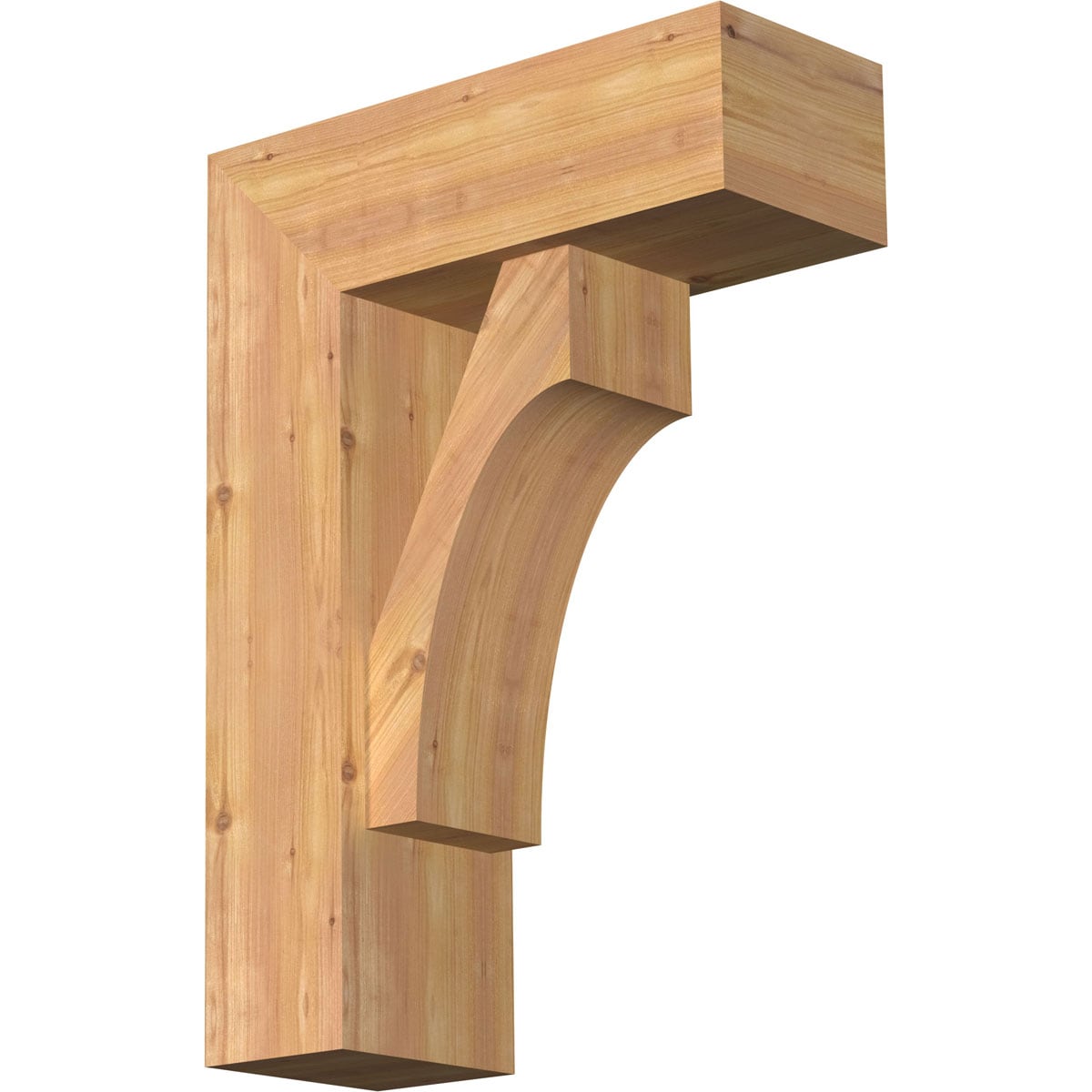 Ekena Millwork 1464468 Westlake Block Smooth Bracket with Offset Brace 7-1/2-in x 20-in x 28-in Western red cedar Brown Wood Standard bracket