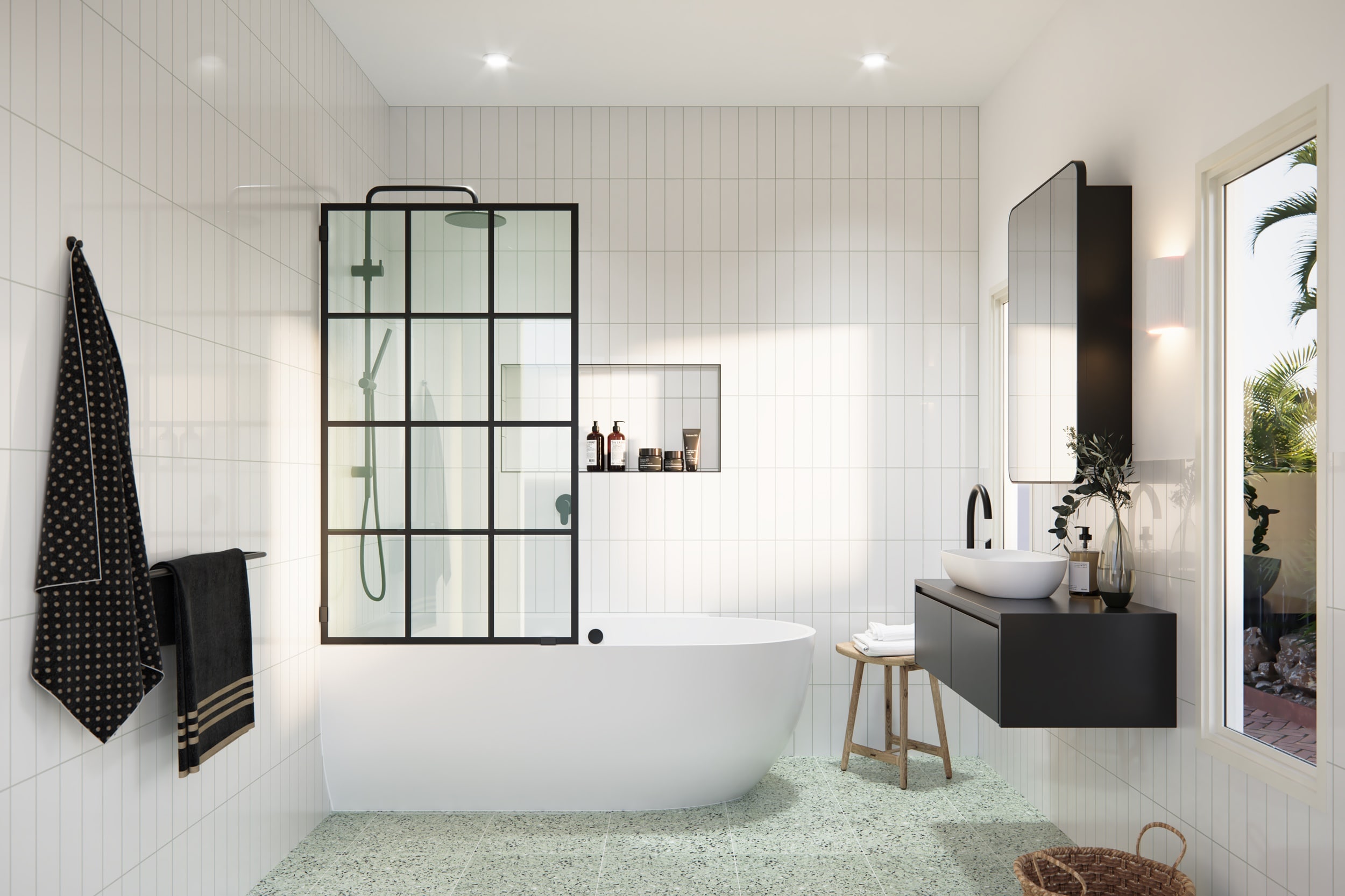 Glass Warehouse B-FSS-34-MB Shower-Doors - View #2