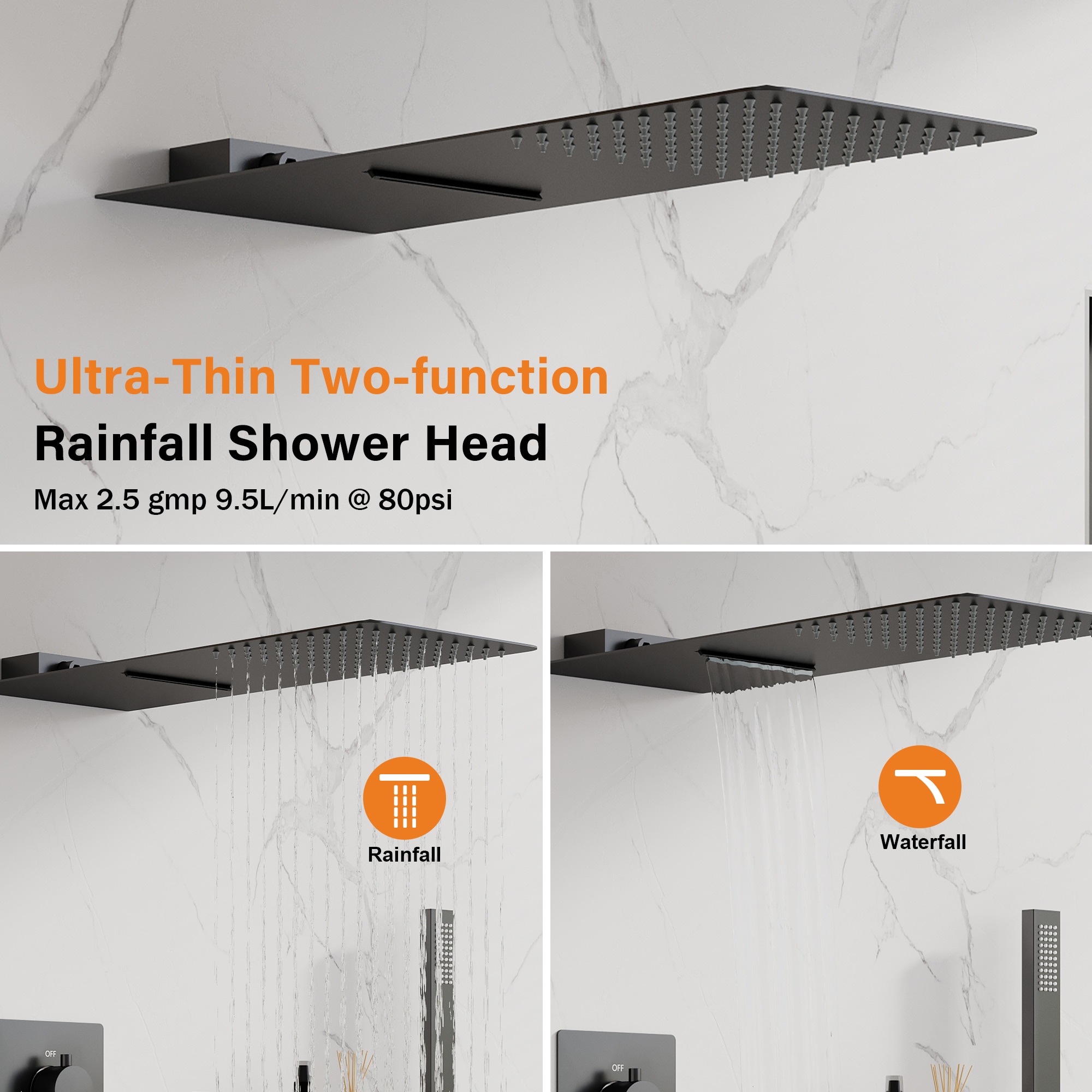 WELLFOR SPA-88018B-10 Showerhead-Bar-Panels - View #3