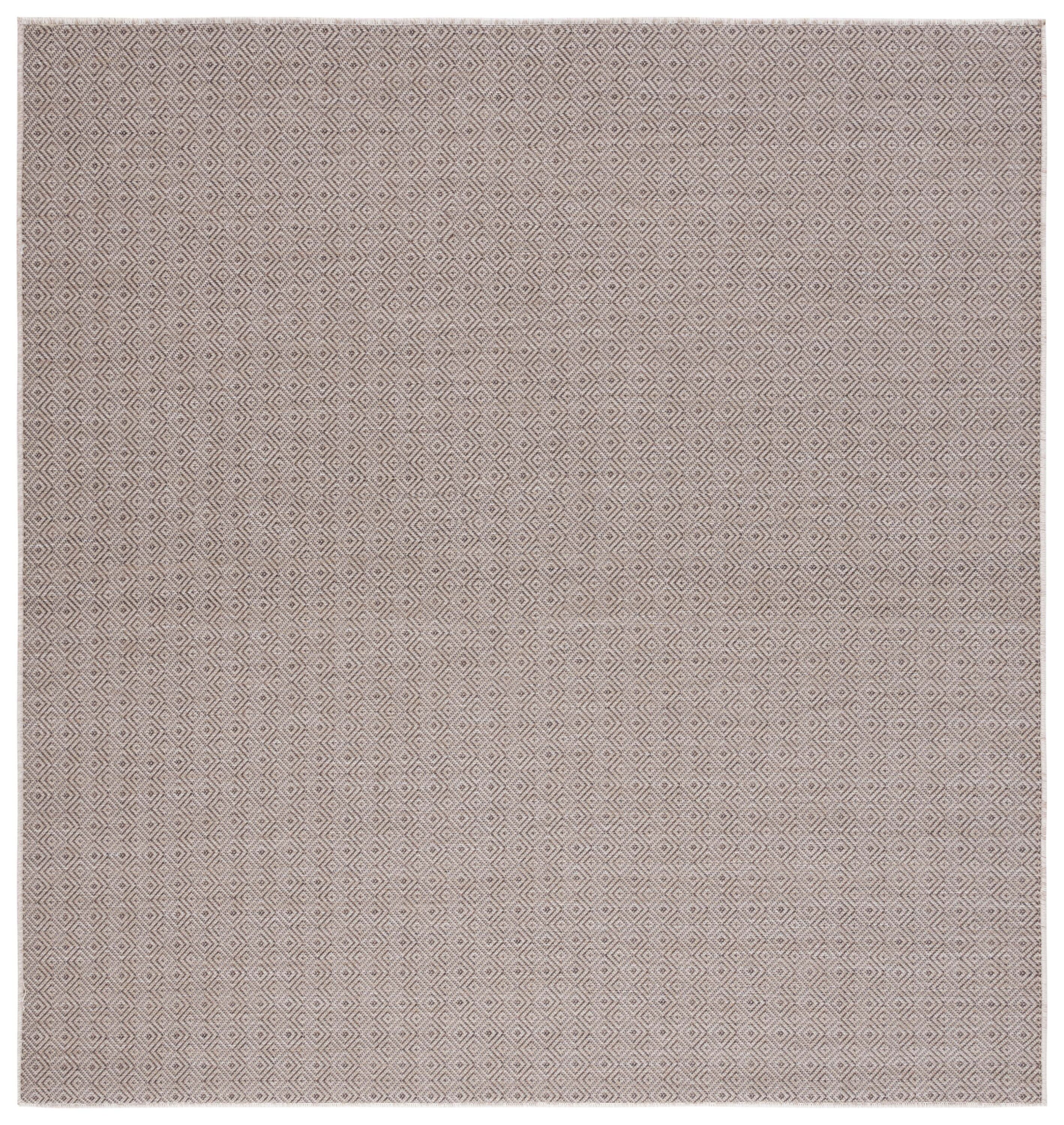 Hampton Square Brown & Ivory Hand-Knotted Wool Blend Area Rug