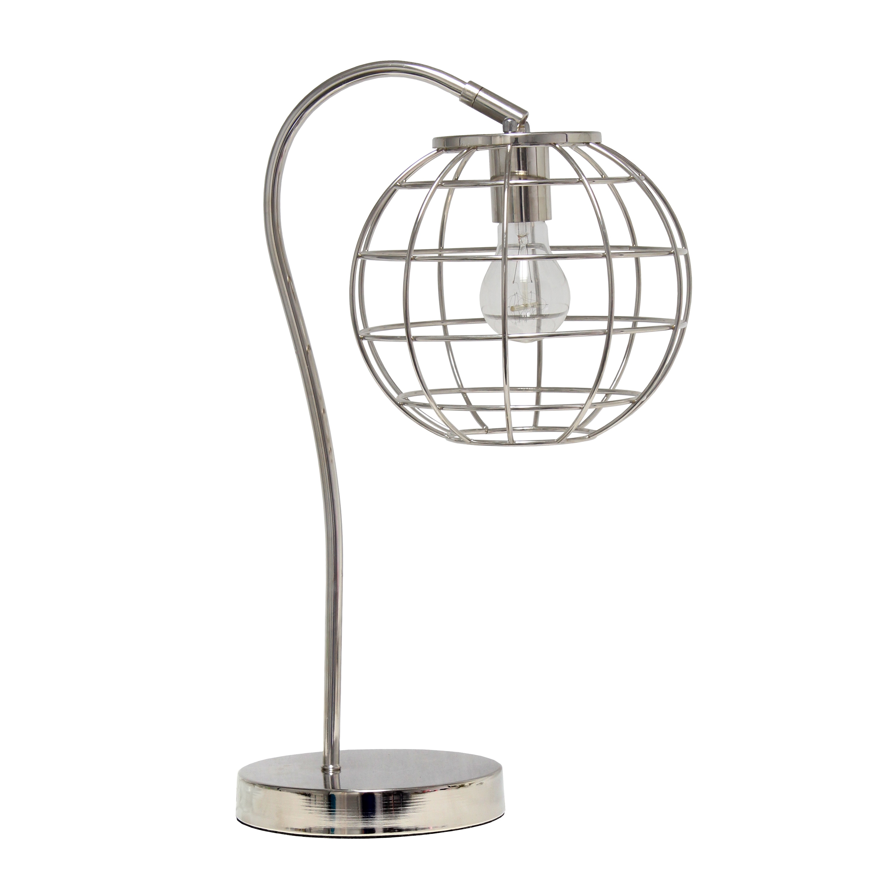Lalia Home LHT-1028-CH Studio Loft 20-in Chrome LED On/Off switch Downbridge Table Lamp with Metal Shade