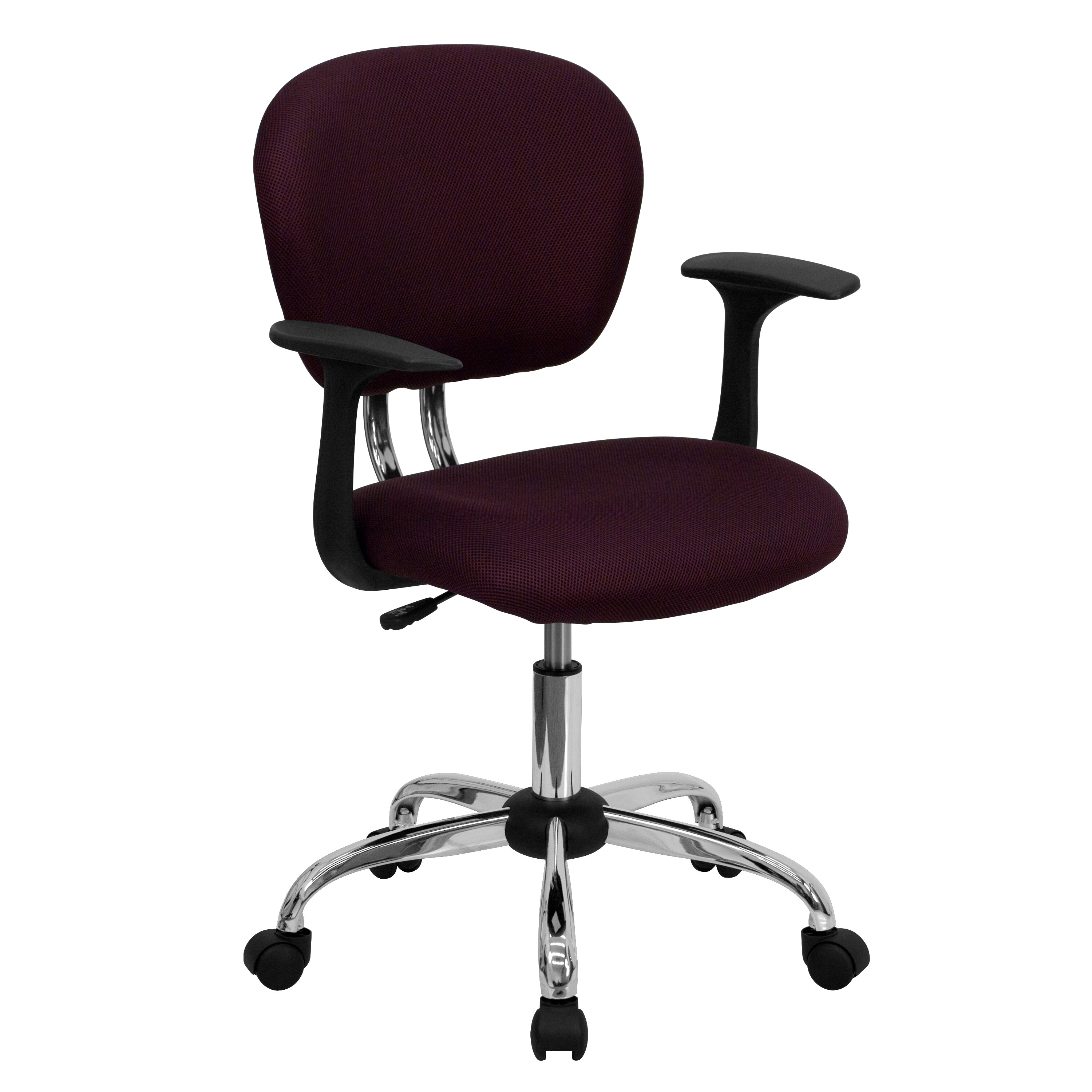 Flash Furniture 847254017800 Beverly Burgundy Contemporary Adjustable Height Swivel Mesh Task Chair