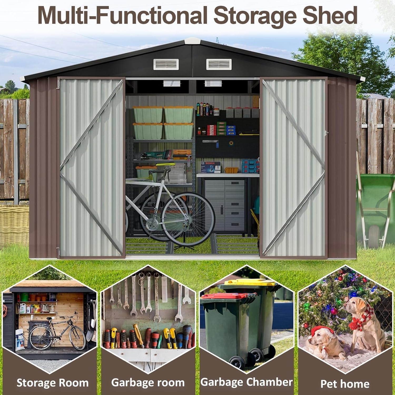AOXUN AX-40129R Metal-Storage-Buildings-Sheds - View #2