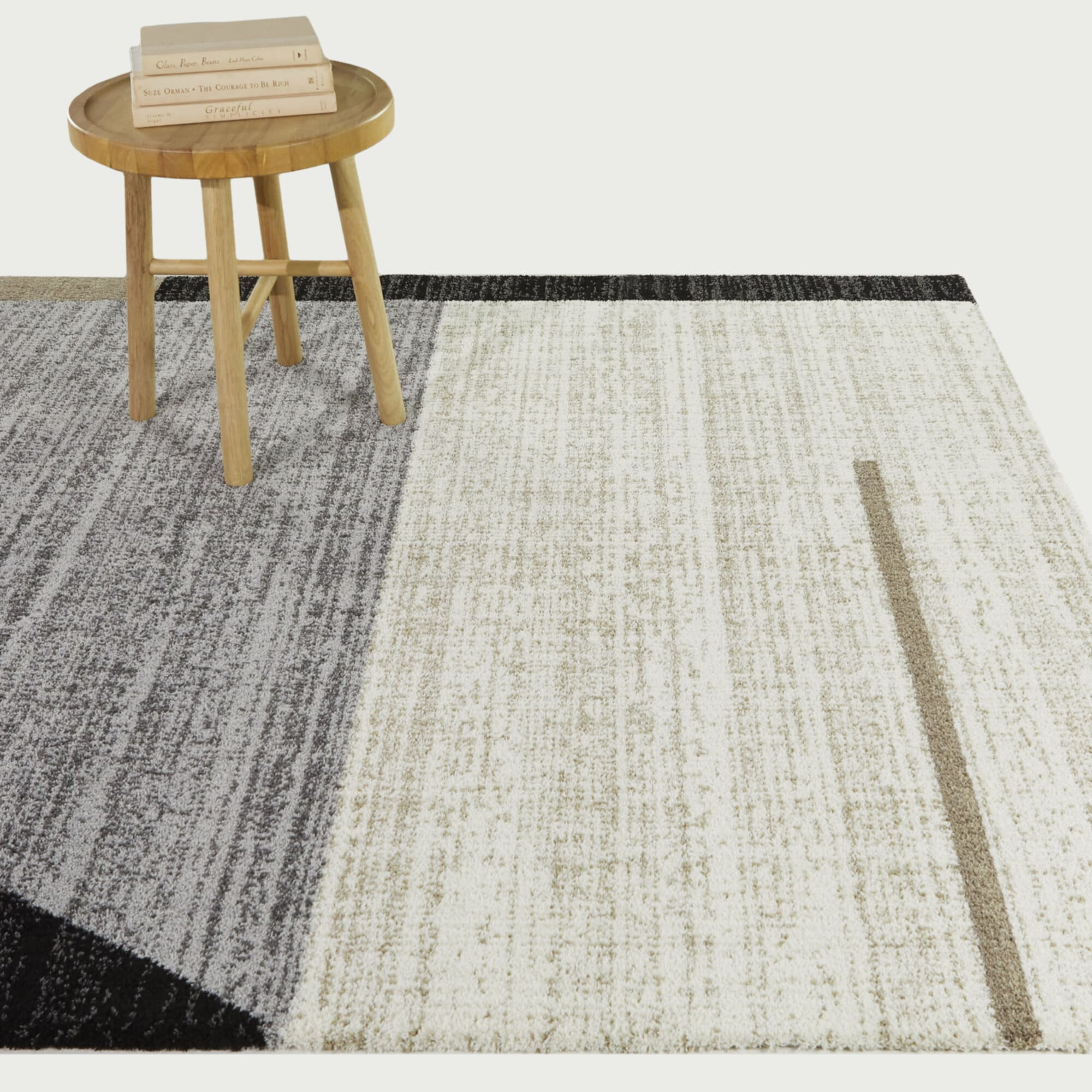 Balta 3122533 5 x 6 (ft) Polyester Black Rectangular Indoor Solid Mid-Century Modern Area rug