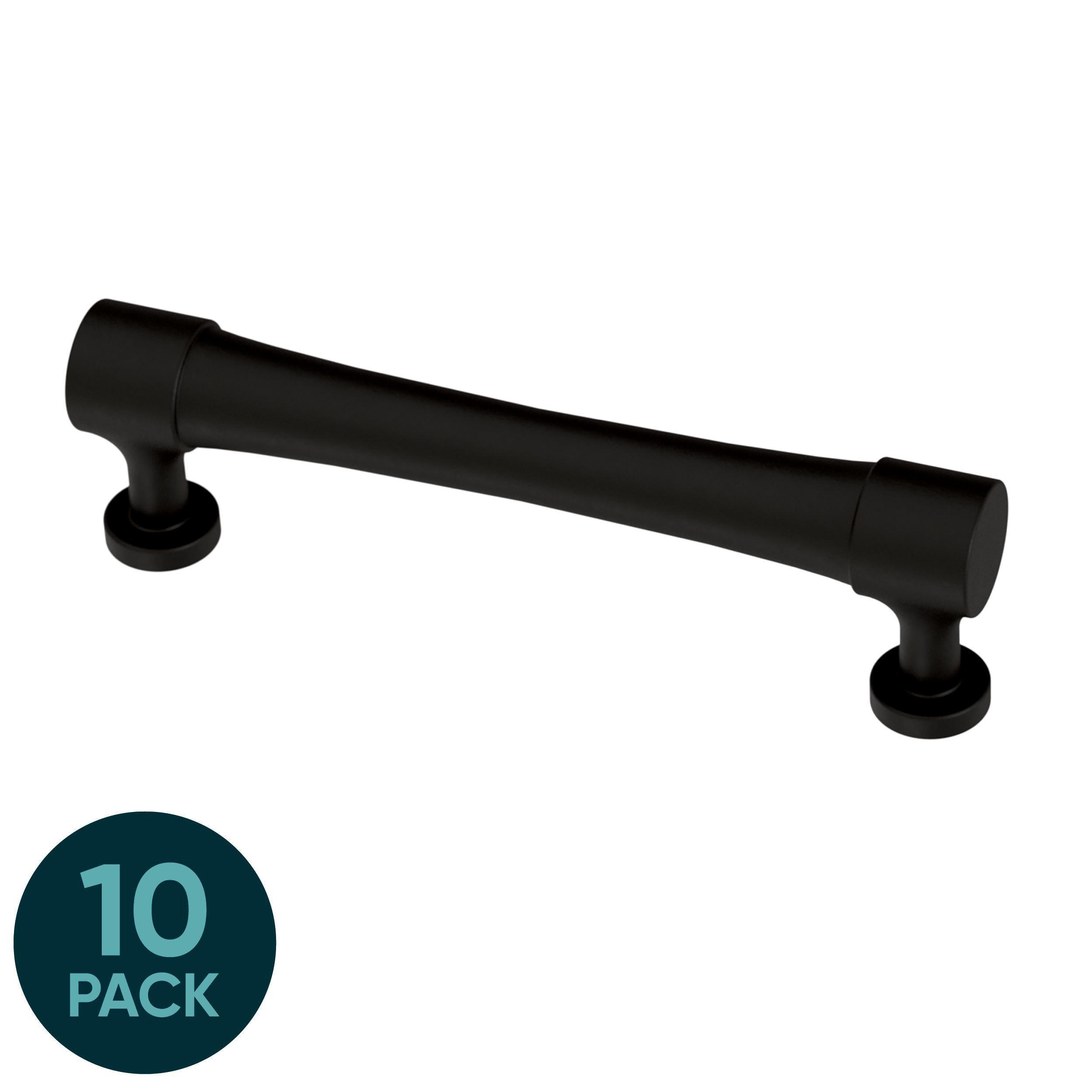 Origin 21 P46405W-FB-K1 Siri 3-3/4-in , 96mm Center to Center Matte Black Cylindrical Bar 10 -Pack