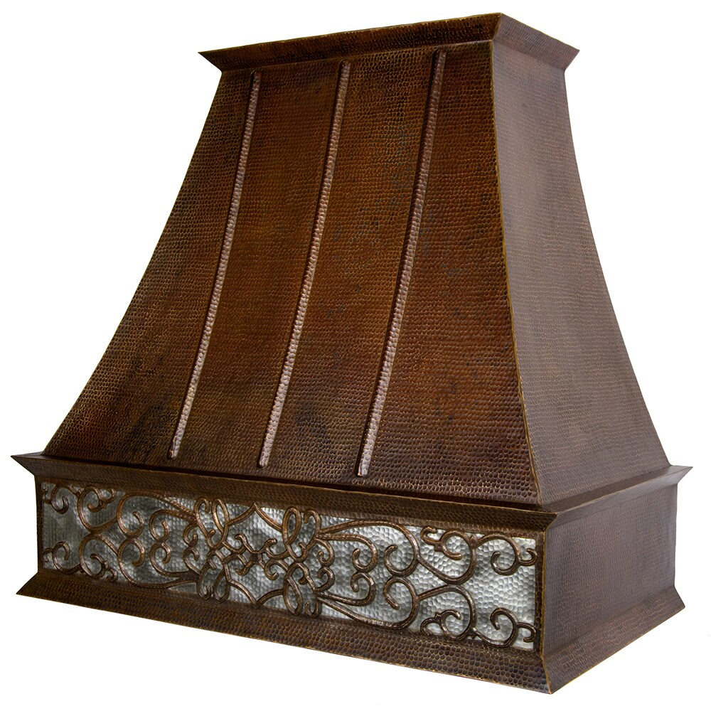 PREMIER COPPER PRODUCTS HVEURO38SNBC2036BP Copper Range Hoods 39-in Ducted Oil Rubbed Bronze and Nickel Wall-Mounted Range Hood