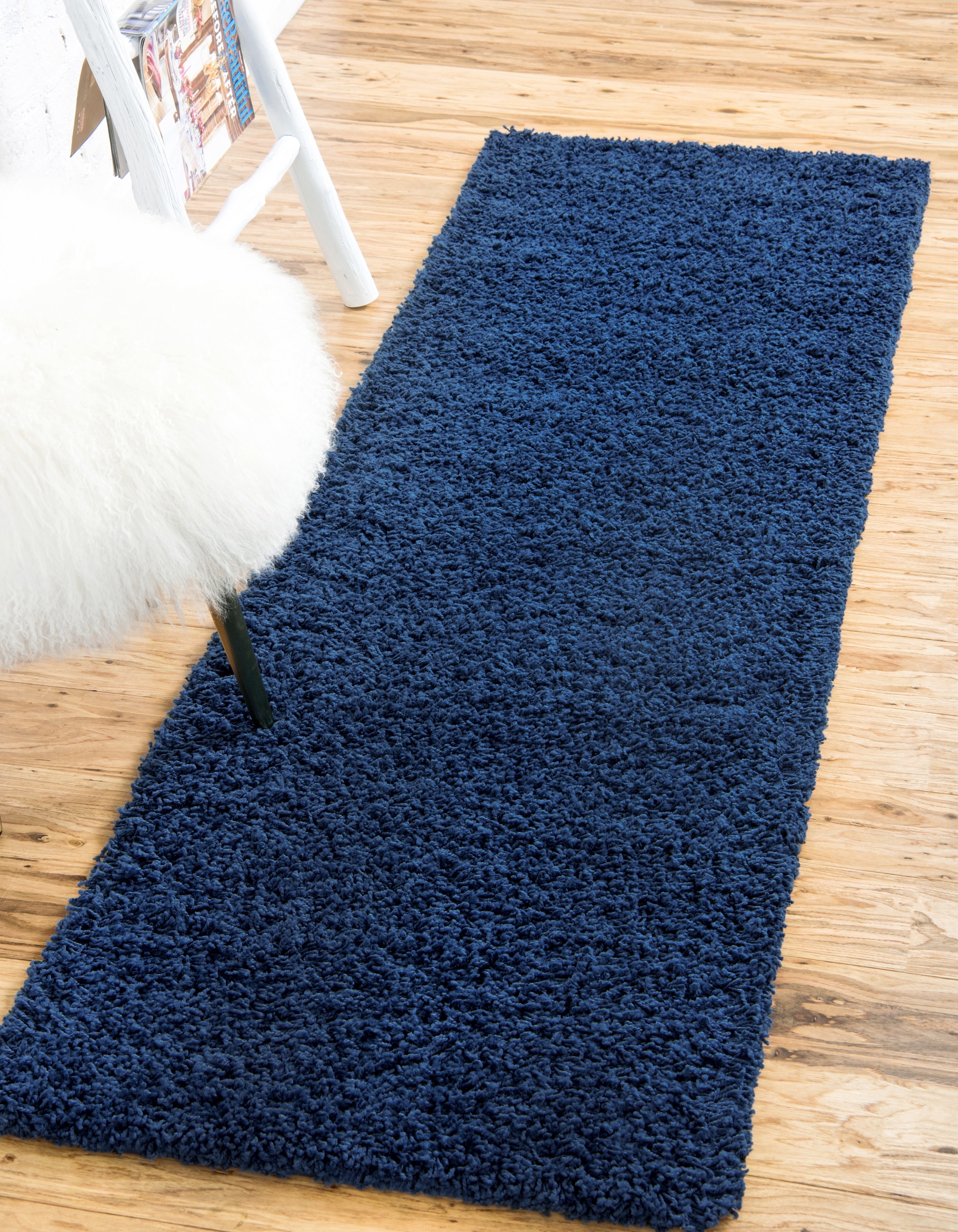 Image of 2c shag rug navy blue