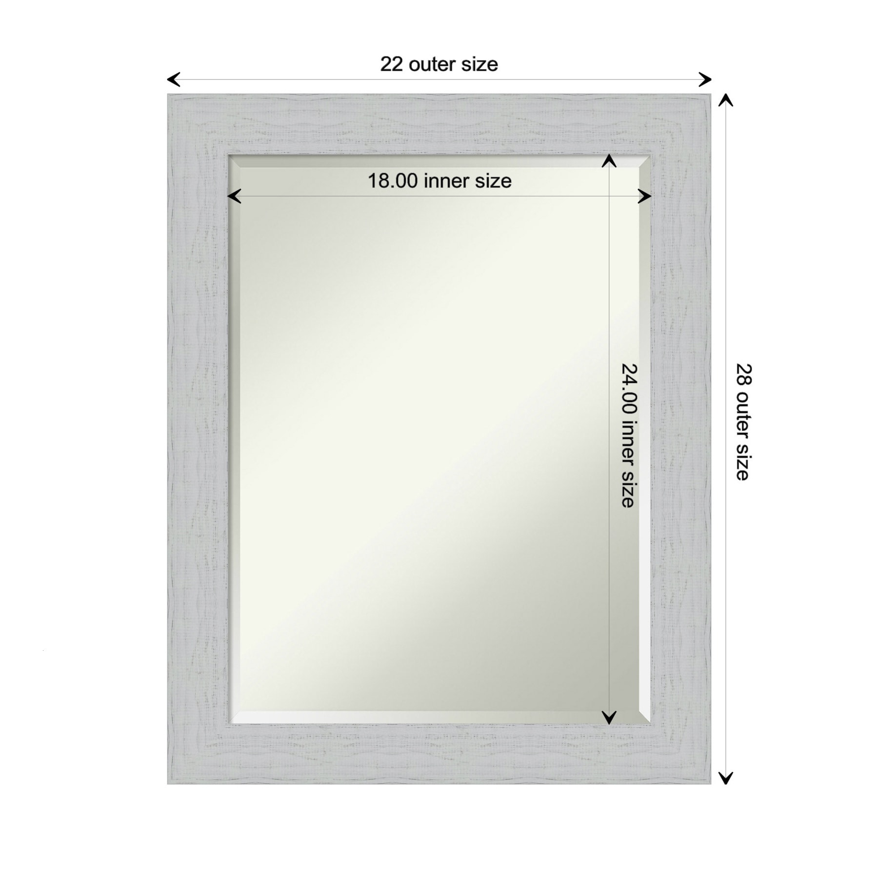 Amanti Art Shiplap 22.25-in x 28.25-in Rectangle Bathroom Vanity Mirror ...