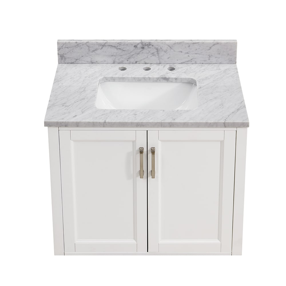 allen + roth Floating 30-in White Undermount Single Sink Floating ...