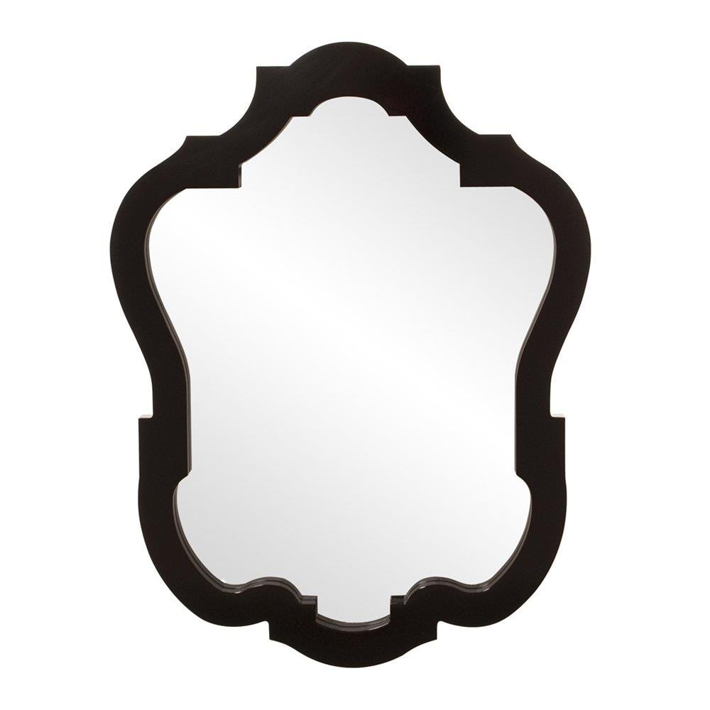 The Howard Elliott Collection 92001 Asbury 32-in W x H Irregular Glossy Black Framed Wall Mirror