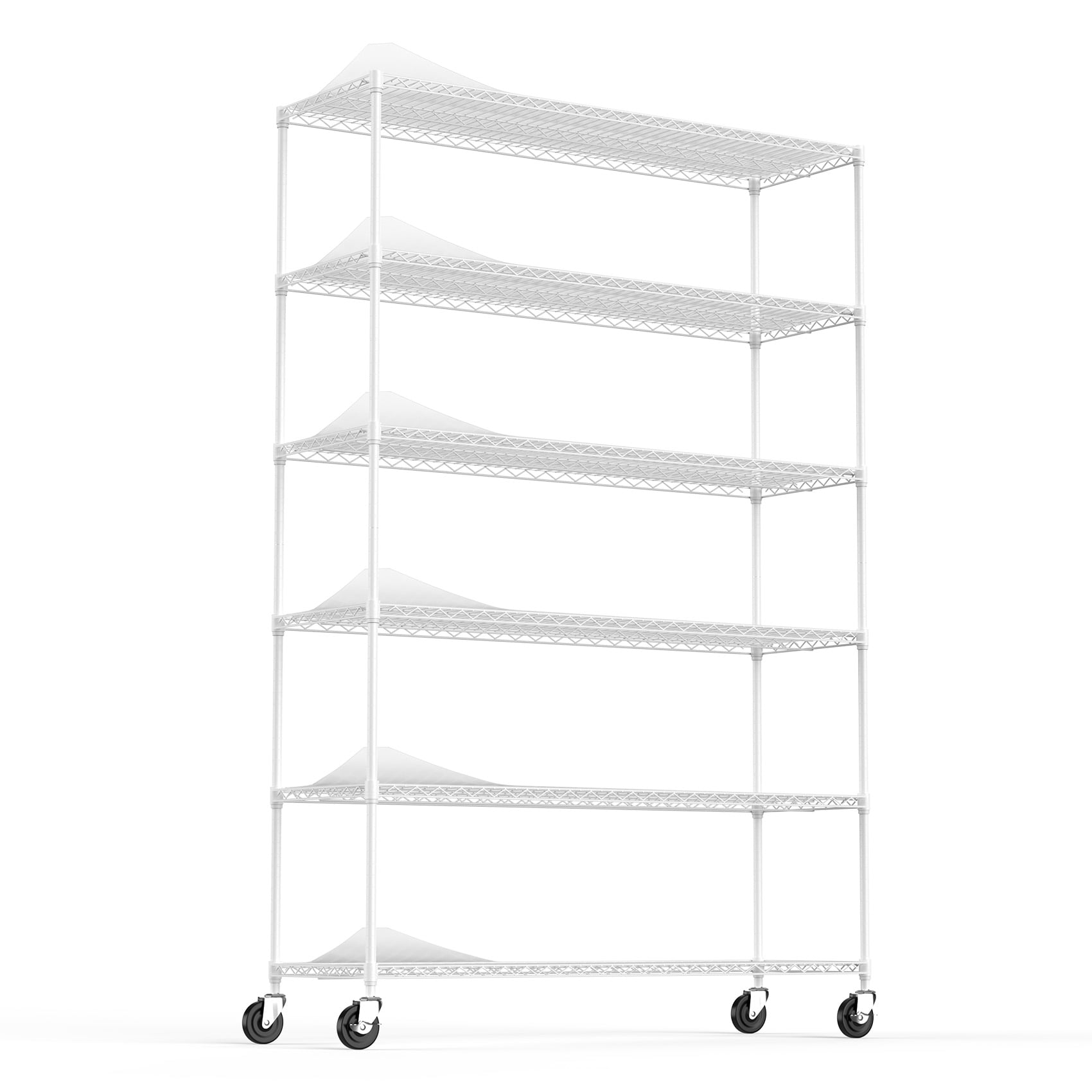 Kahomvis LIKE-QPS4-49 Steel Heavy Duty 6 -Tier Utility shelving unit ( 48-in W x 18-in D x 82-in H ) ( White , ( 330-lb lbs. Capacity Per Shelf )