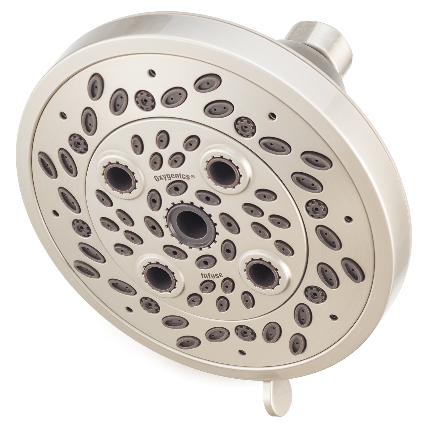 Oxygenics 99566 Infuse 9.0 -Spray Brushed Nickel 4-in Round Fixed High Pressure Shower Head 1.8 GPM
