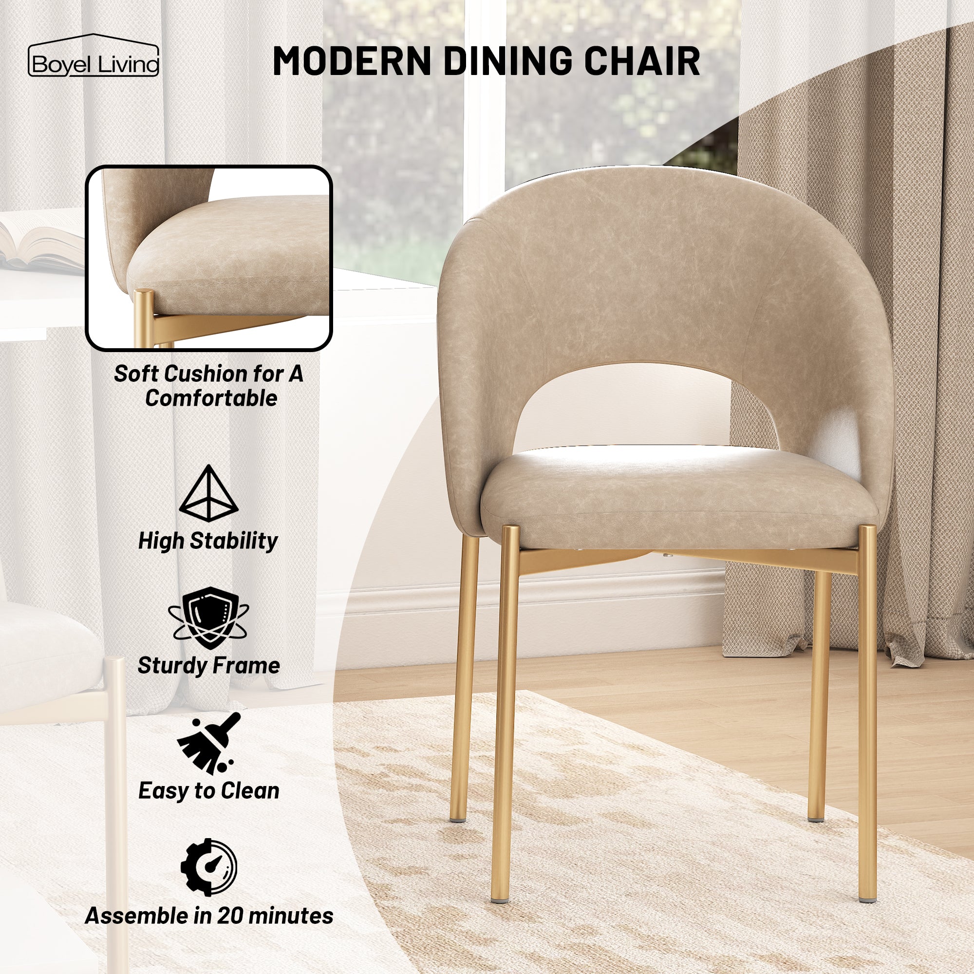 Boyel Living BLDC2433BE Dining-Chairs - View #6