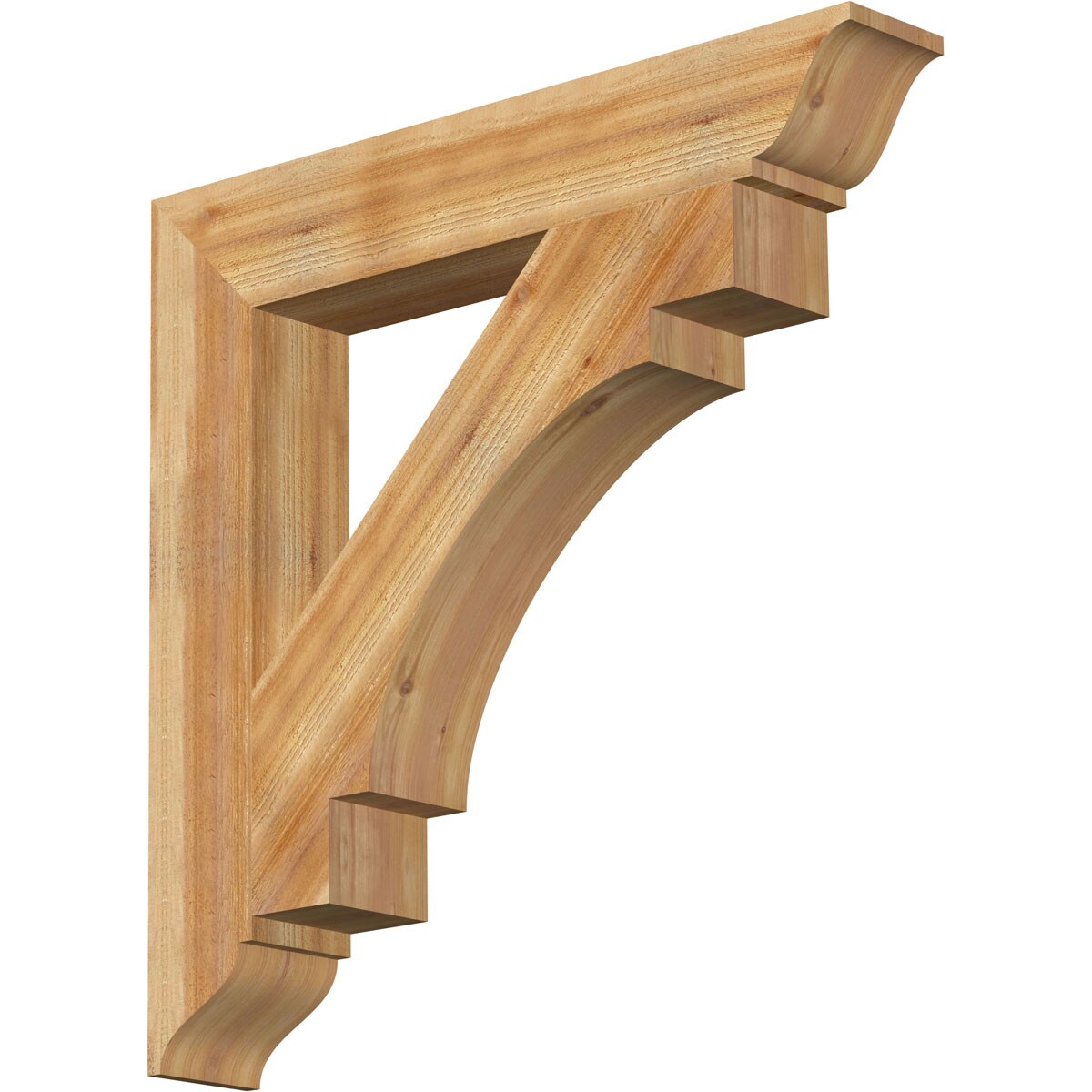 Ekena Millwork BKT06X38X38MRC01RWR Merced traditional rough sawn 6-in x 38-in x 38-in Western red cedar Brown Wood Standard bracket