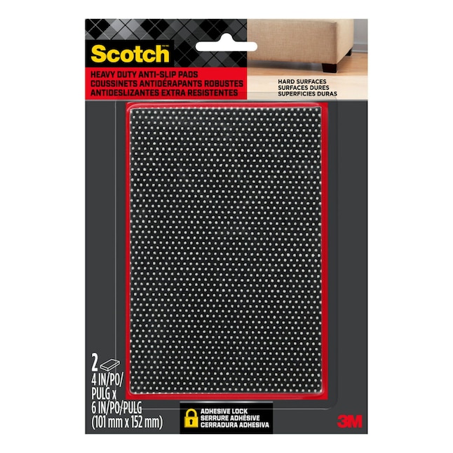 Scotch Anti-Skid 2-Pack 4 In X 6 In Black Plastic Gripper Pads in