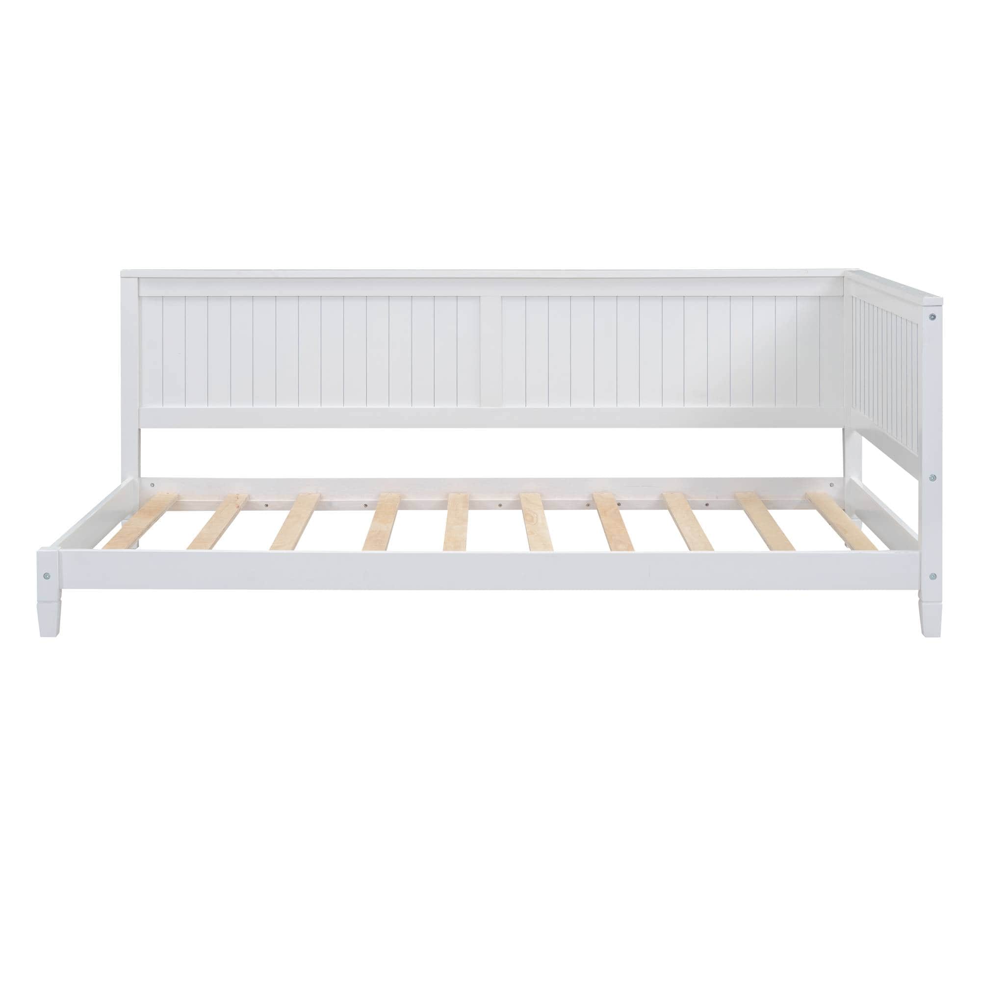 Yiekholo Contemporary White Twin Daybed with Wood Frame - Low Profile ...