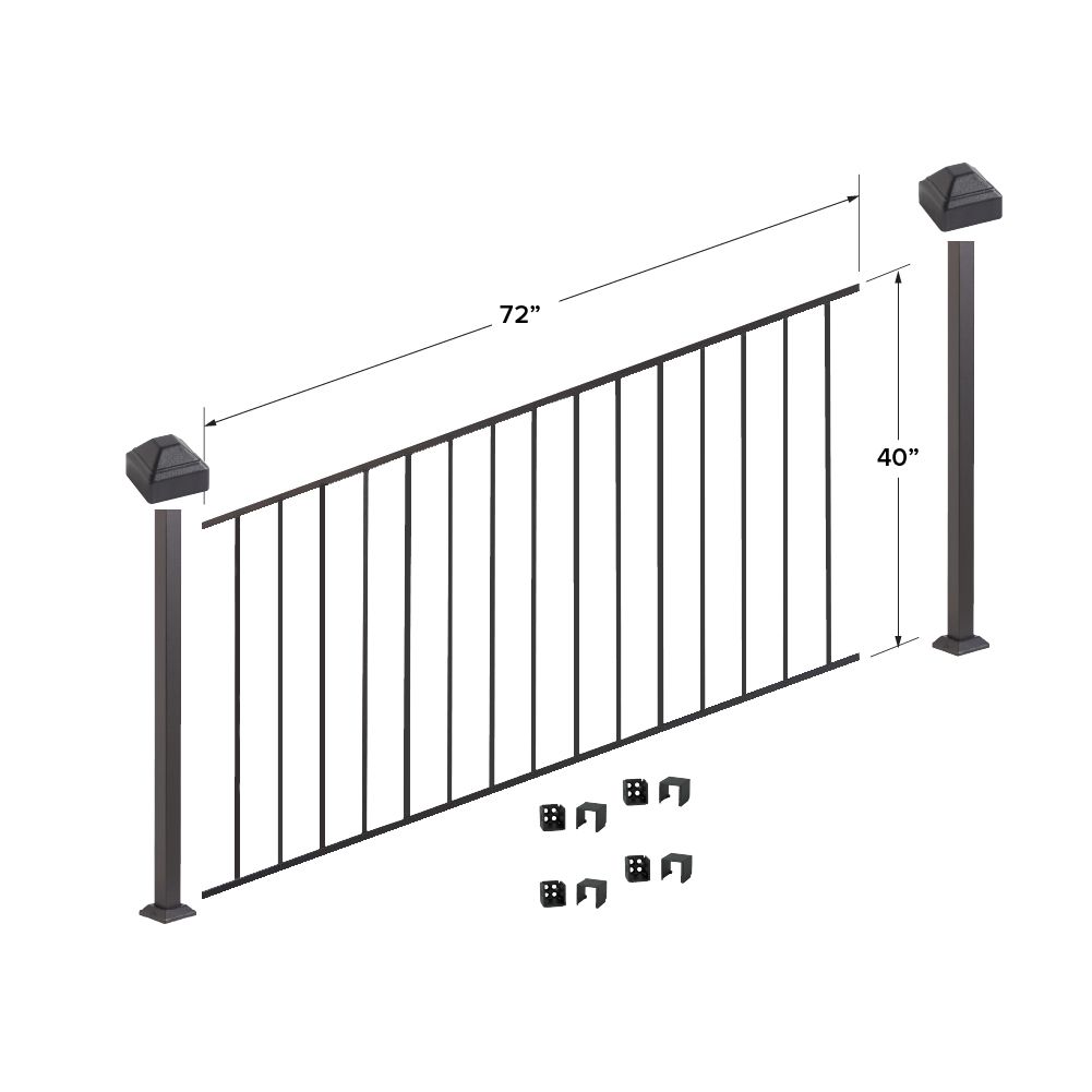 Fortress Building Products K-53140708-1R2P 6-ft x 40-in Black Sand Steel Deck Rail Kit