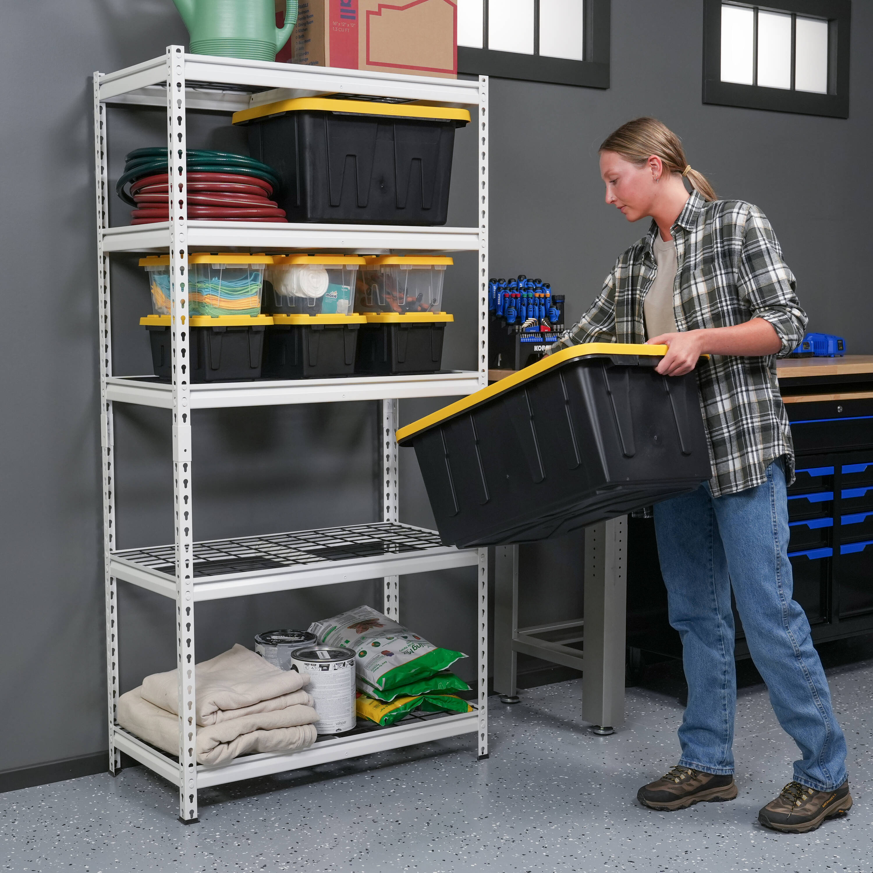 Project Source 36-in W x 18-in D x 72-in H 5 -Tier Heavy Duty White ...