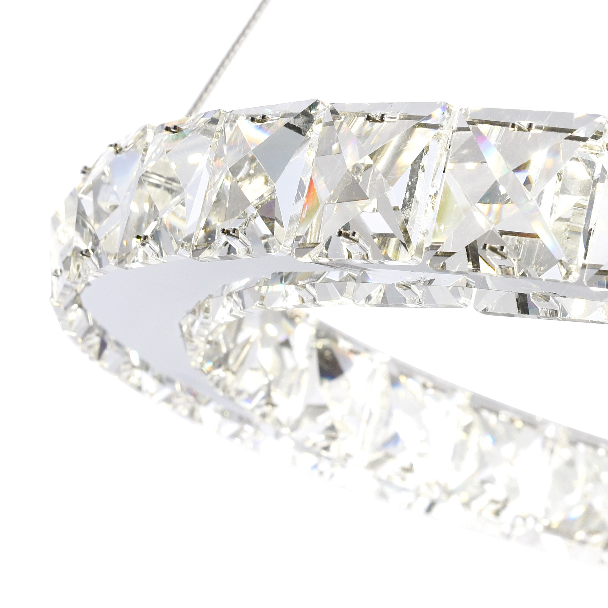 Elysian 24" Chrome and Crystal LED Halo Chandelier