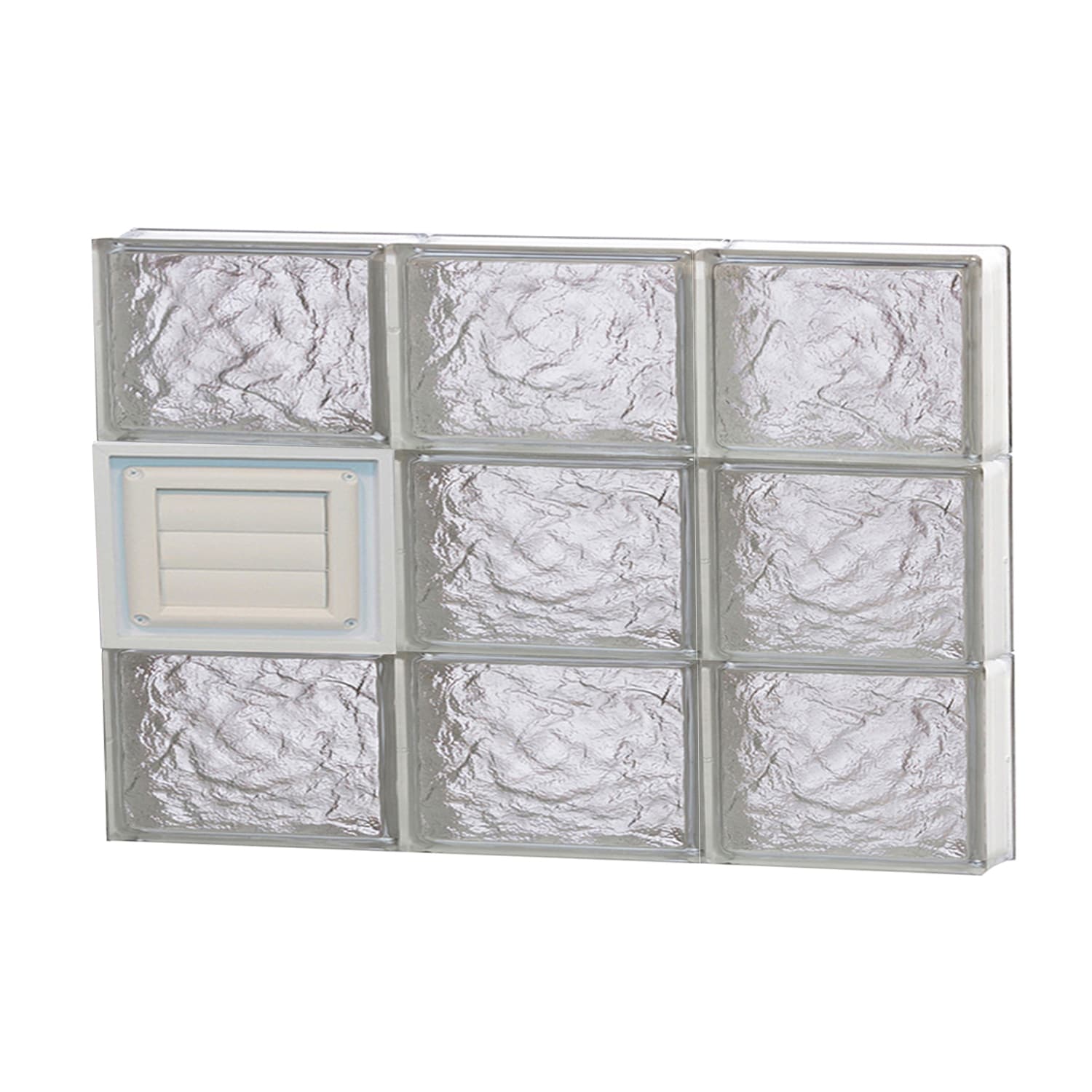 REDI2SET D2418IS Ice Glass 23-1/4-in x 17-1/4-in Frameless Replacement Dryer vent Glass Block Window