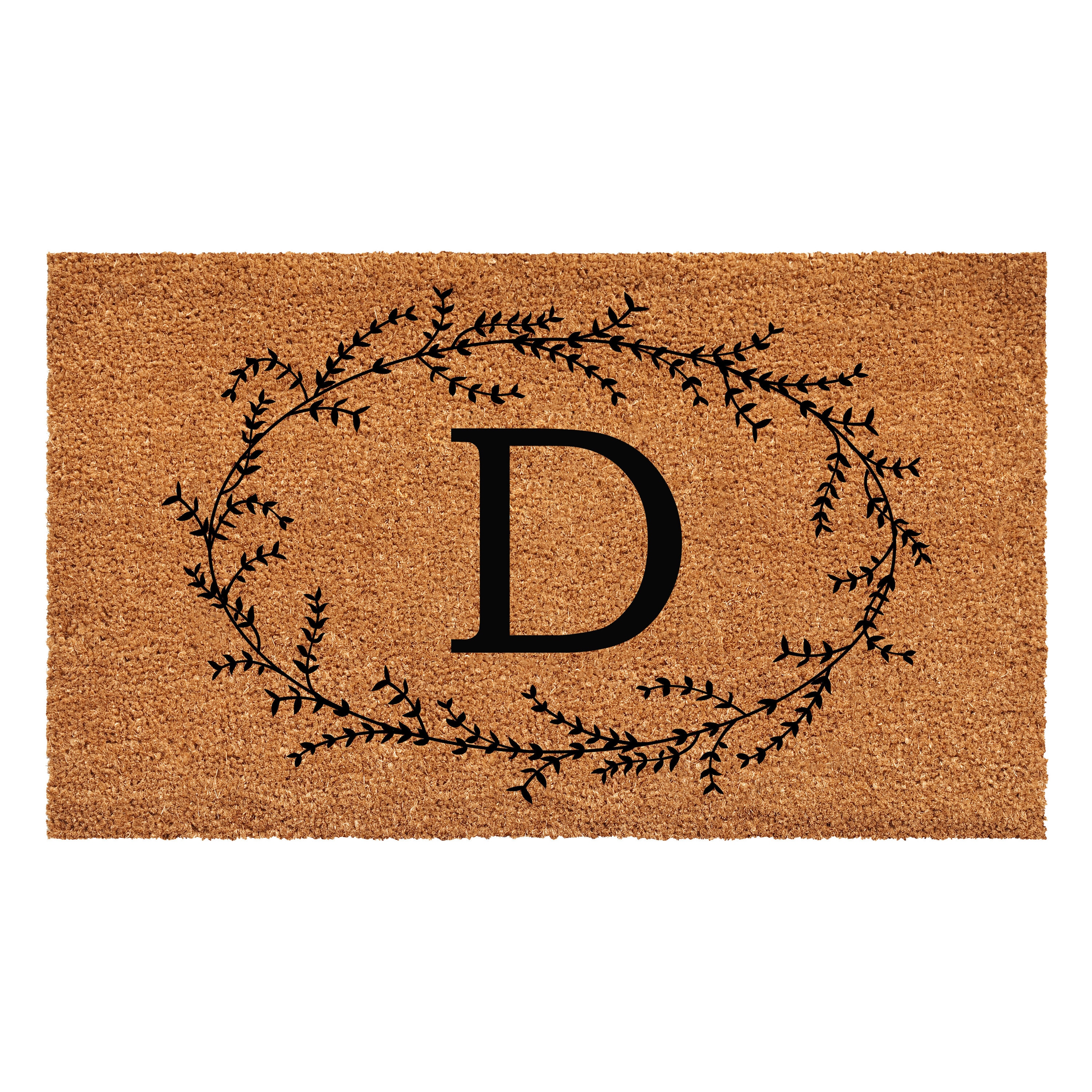 Callowaymills 108362436D 24-in x 36-in Natural, Black Coir/Vinyl Non-Slip Grip Indoor or outdoor Decorative Door Mat
